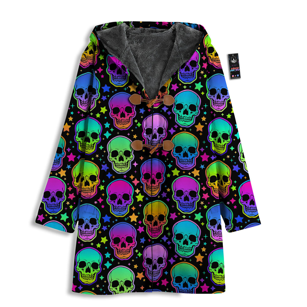 Skull Psychedelic Print Pattern Men's Windbreaker Jacket-grizzshop