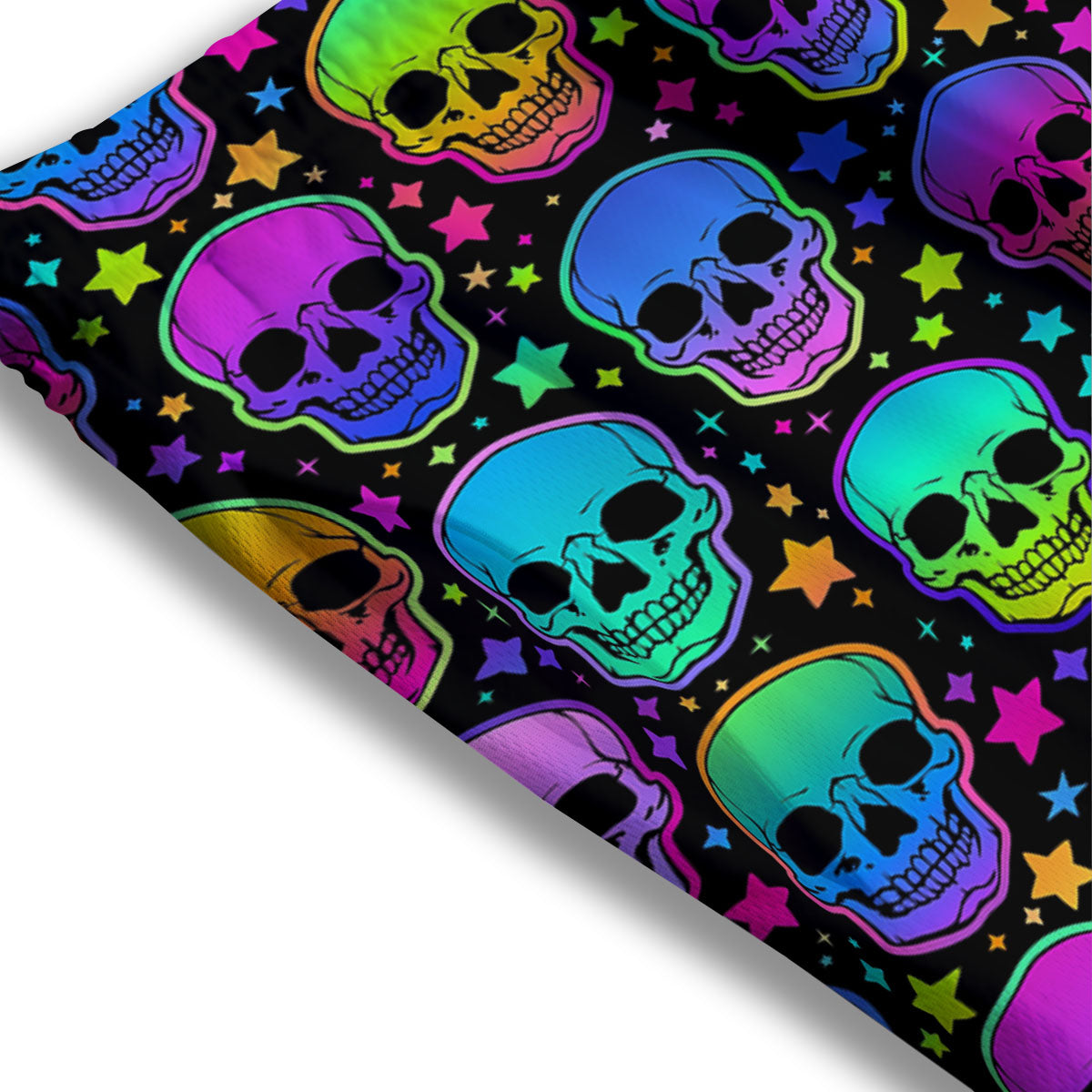 Skull Psychedelic Print Pattern Mesh Shorts