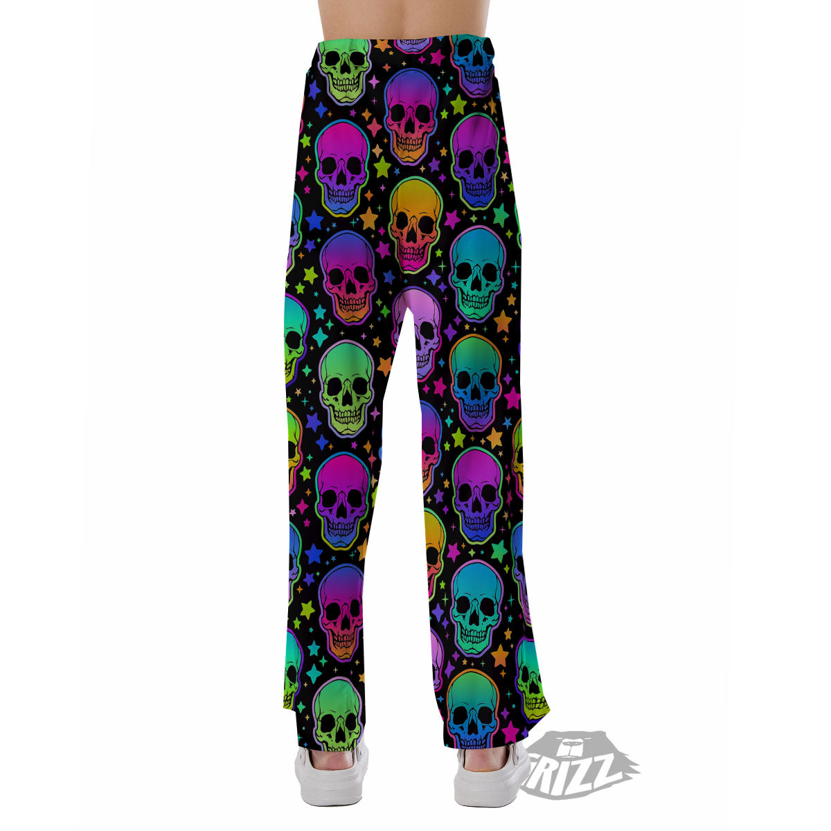 Skull Psychedelic Print Pattern Pajama Pants-grizzshop
