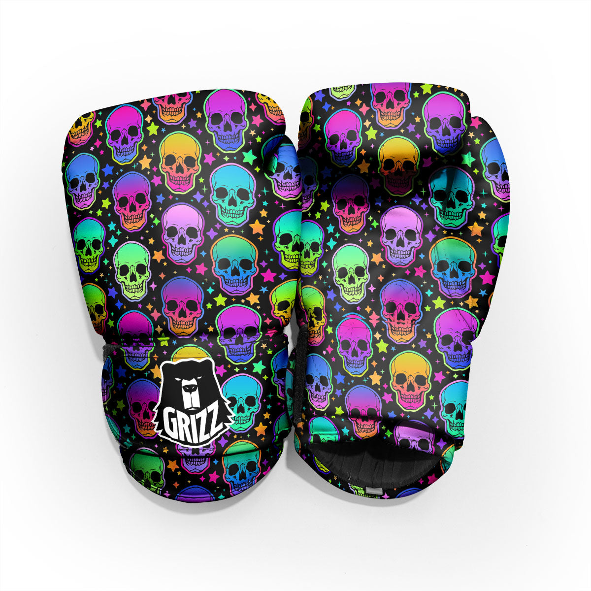 Skull Psychedelic Print Pattern Pro Boxing Glove