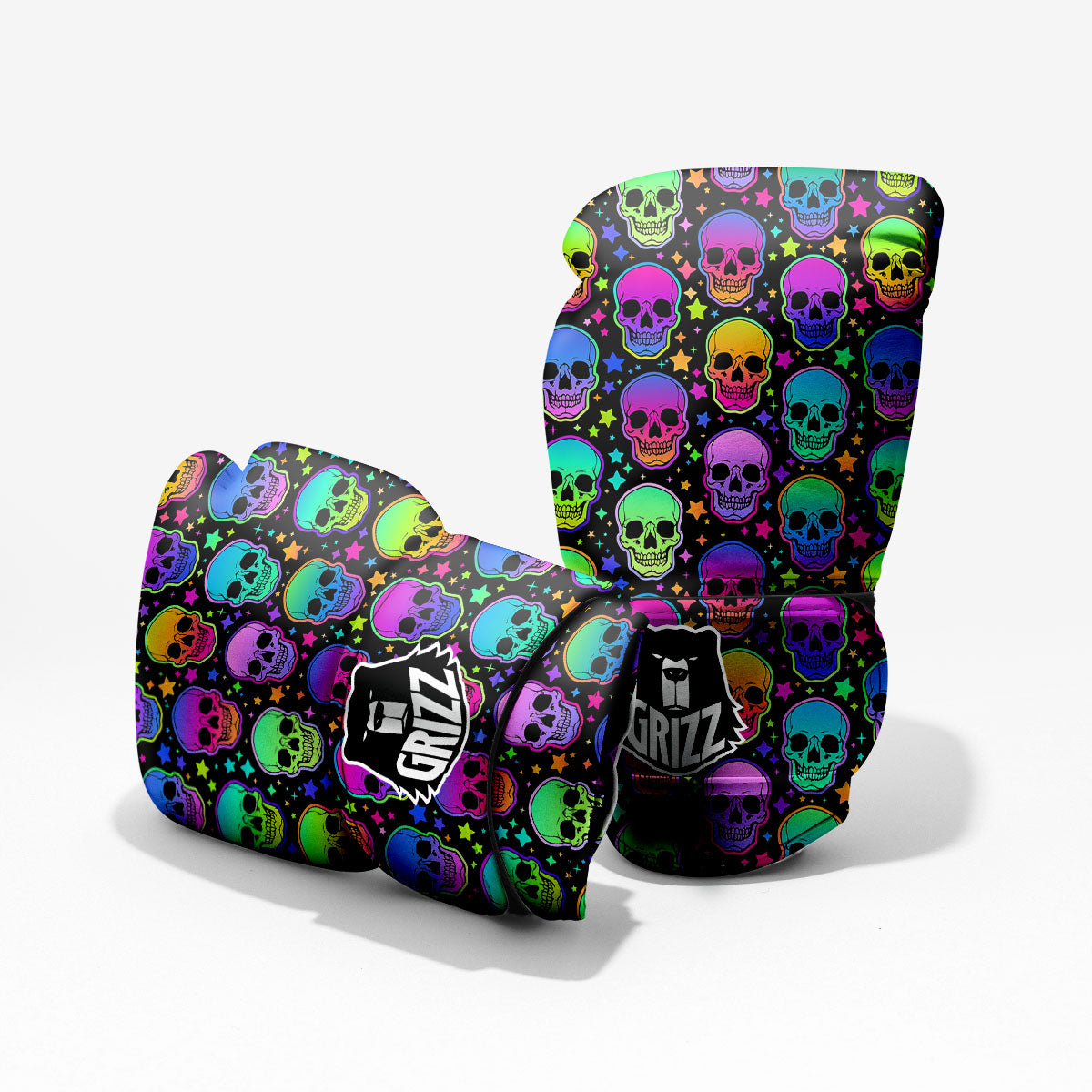 Skull Psychedelic Print Pattern Pro Boxing Glove