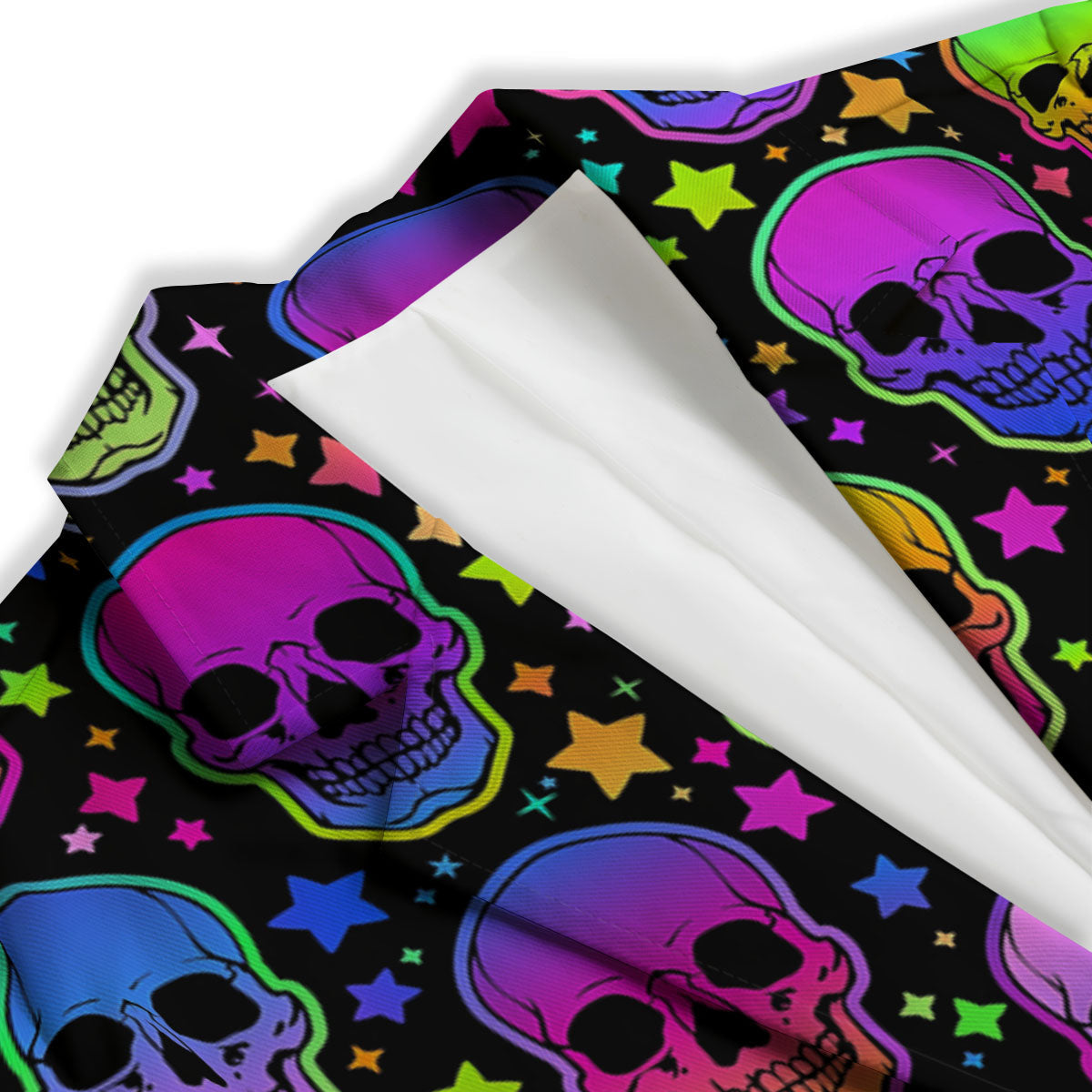 Skull Psychedelic Print Pattern Women's Blazer-grizzshop