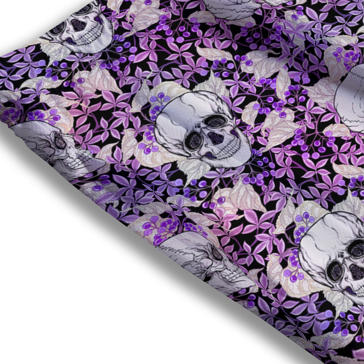 Skull Purple Tropical Print Pattern Mesh Shorts