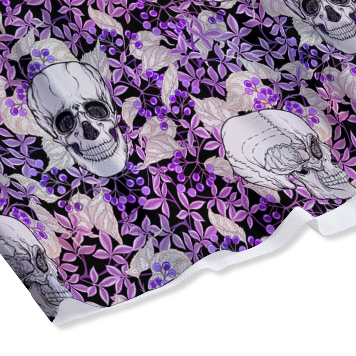 Skull Purple Tropical Print Pattern Mesh Shorts