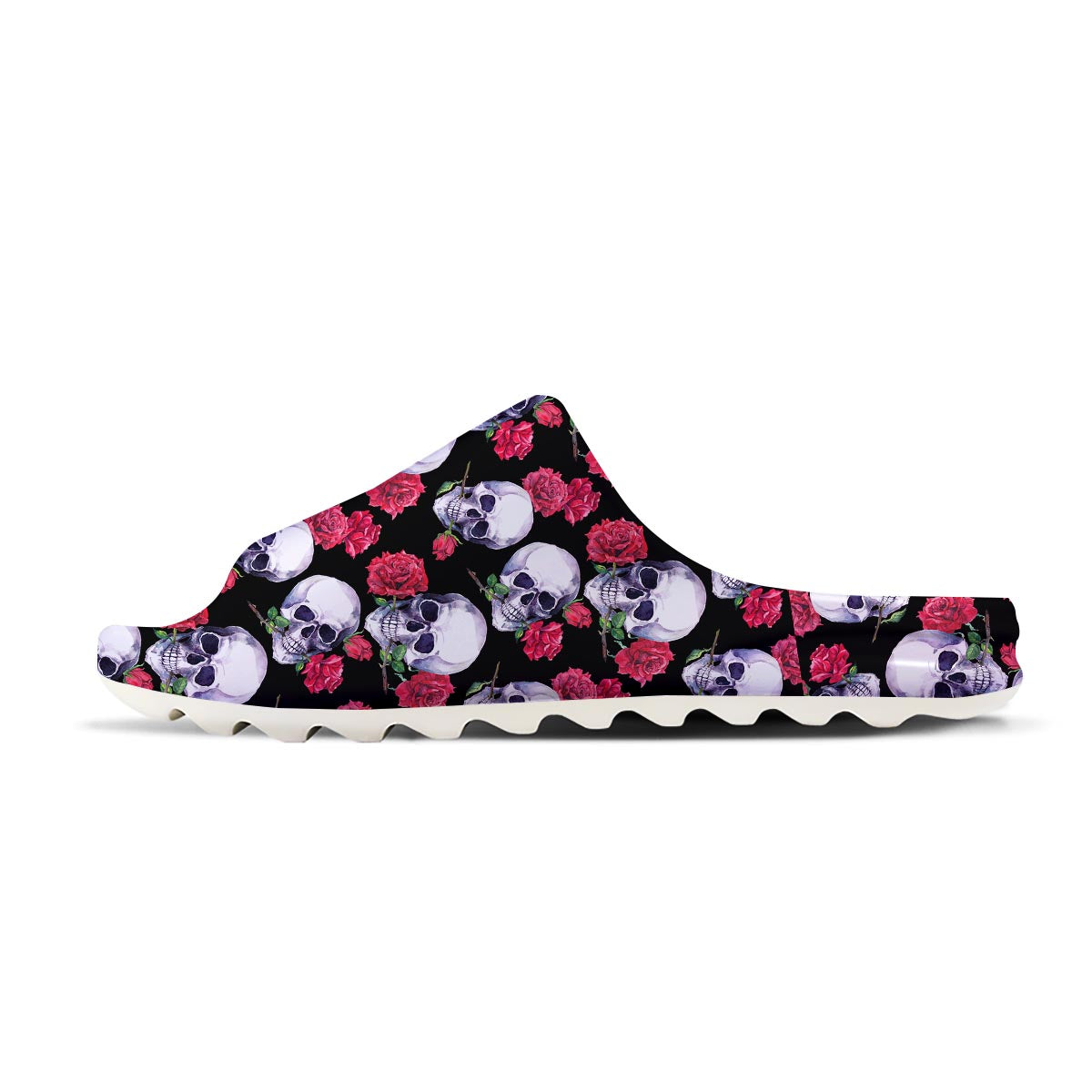 Skull Red Rose Print Pattern Sandals-grizzshop