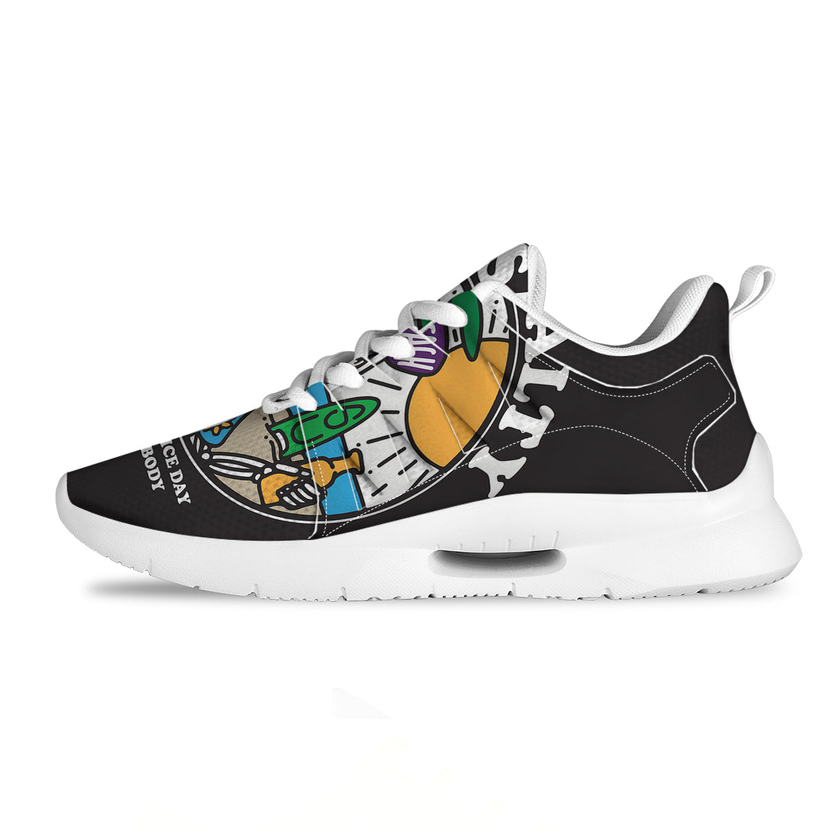 Skull Relax On Beach Print Tennis Shoes-grizzshop