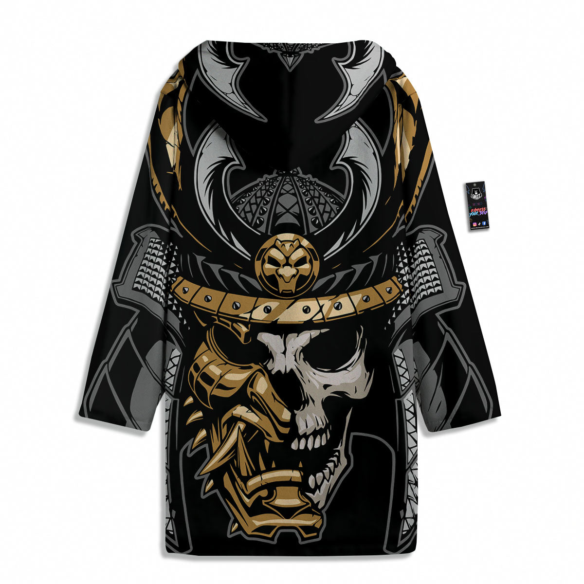Skull Samurai Warrior Print Men's Windbreaker Jacket-grizzshop