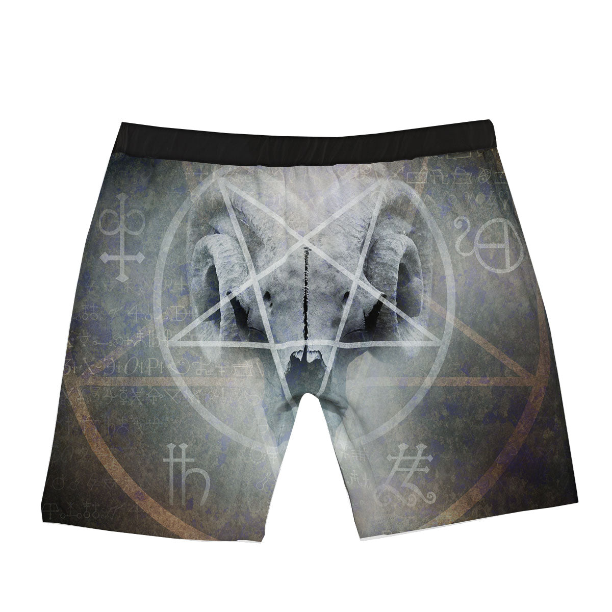 Skull Satanic Pentagram Print Boxer Briefs-grizzshop