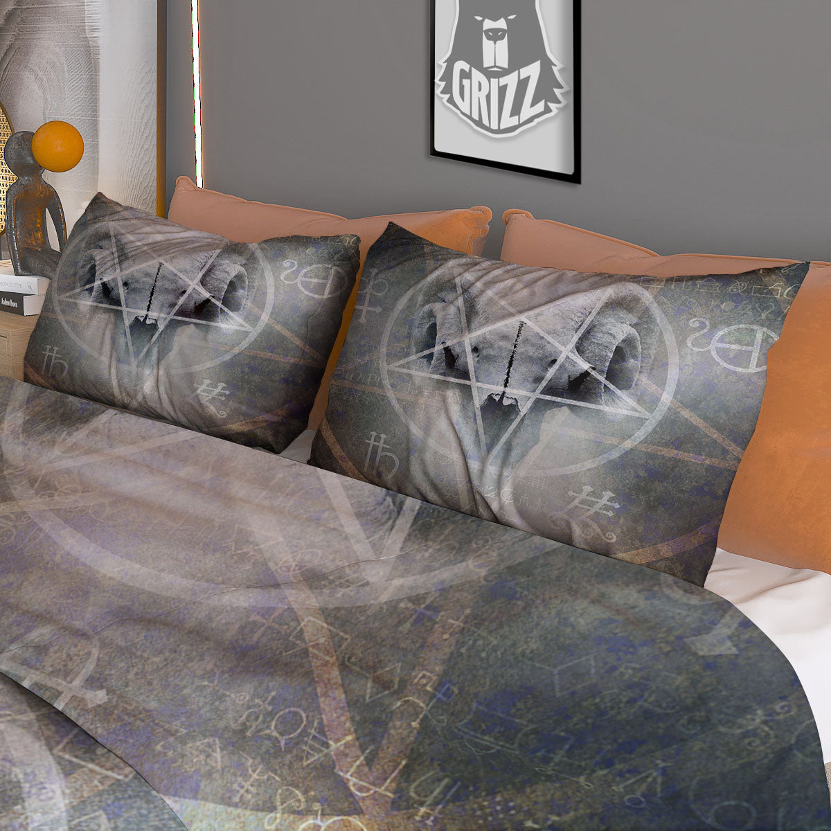 Snowman Teal Print Pattern Duvet Cover Bedding Set