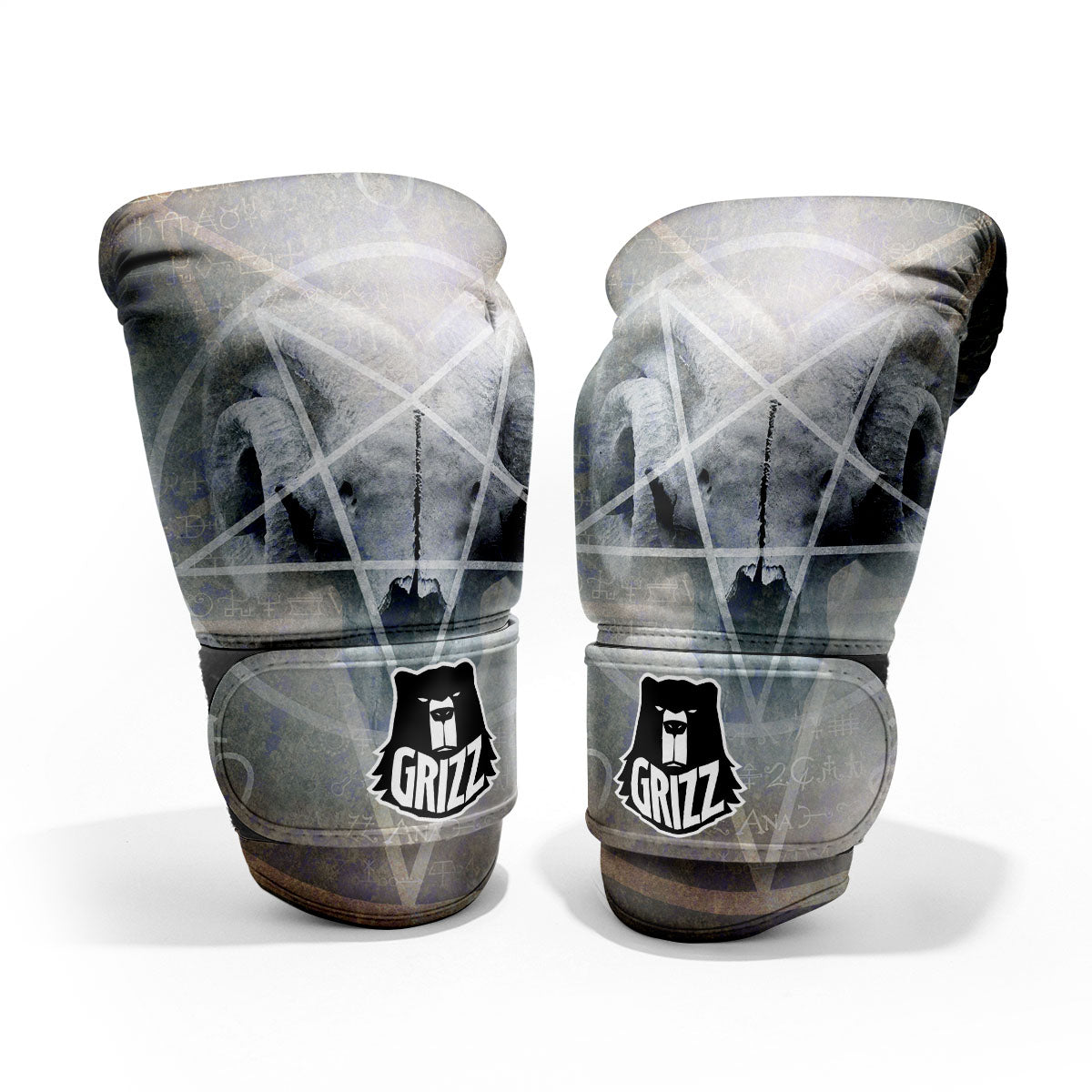 Skull Satanic Pentagram Print Pro Boxing Glove
