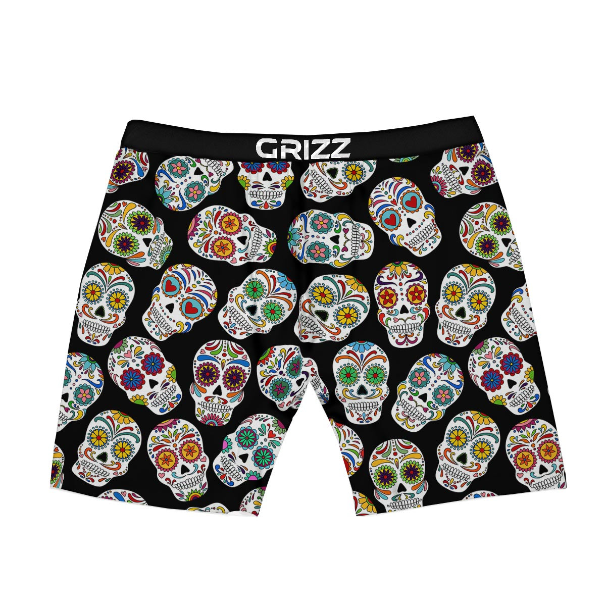 Skull Sugar Print Pattern Boxer Briefs-grizzshop
