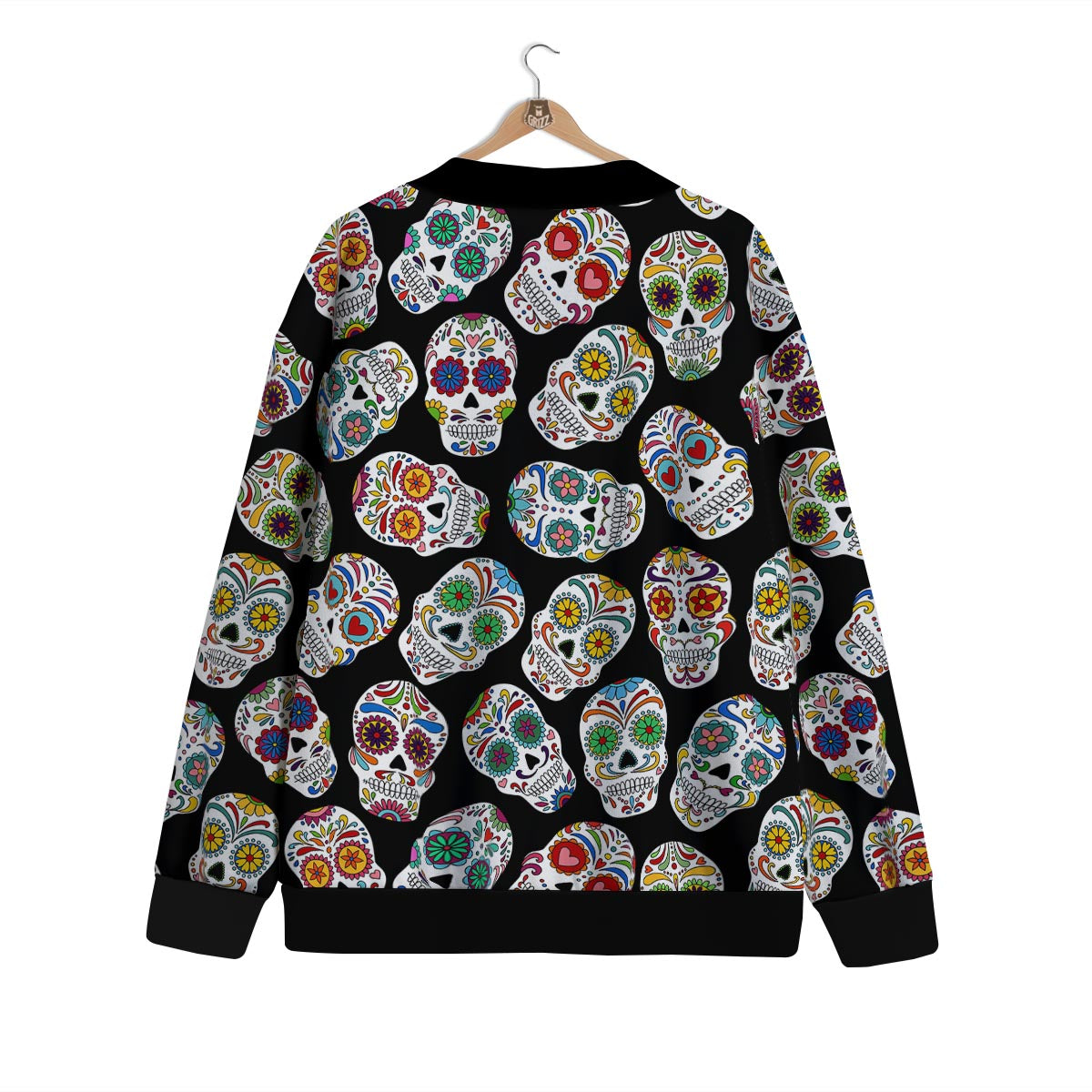 Skull Sugar Print Pattern Cardigan-grizzshop