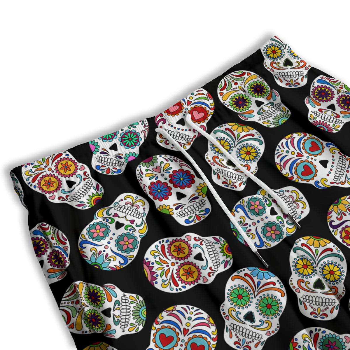 Skull Sugar Print Pattern Men's Athletic Shorts