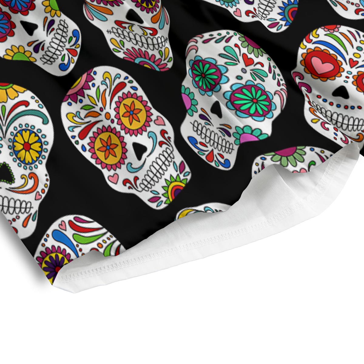 Skull Sugar Print Pattern Men's Athletic Shorts