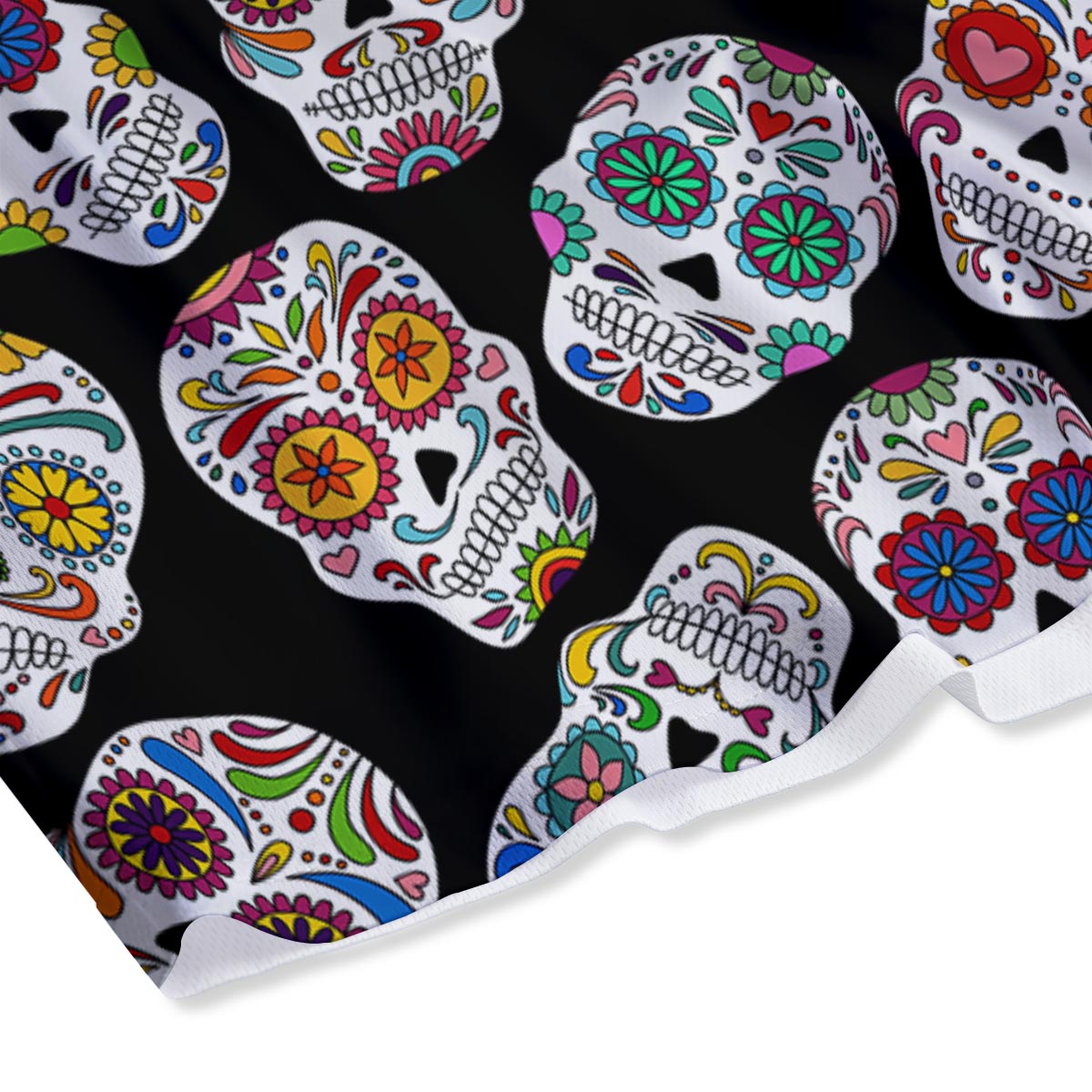Skull Sugar Print Pattern Mesh Shorts