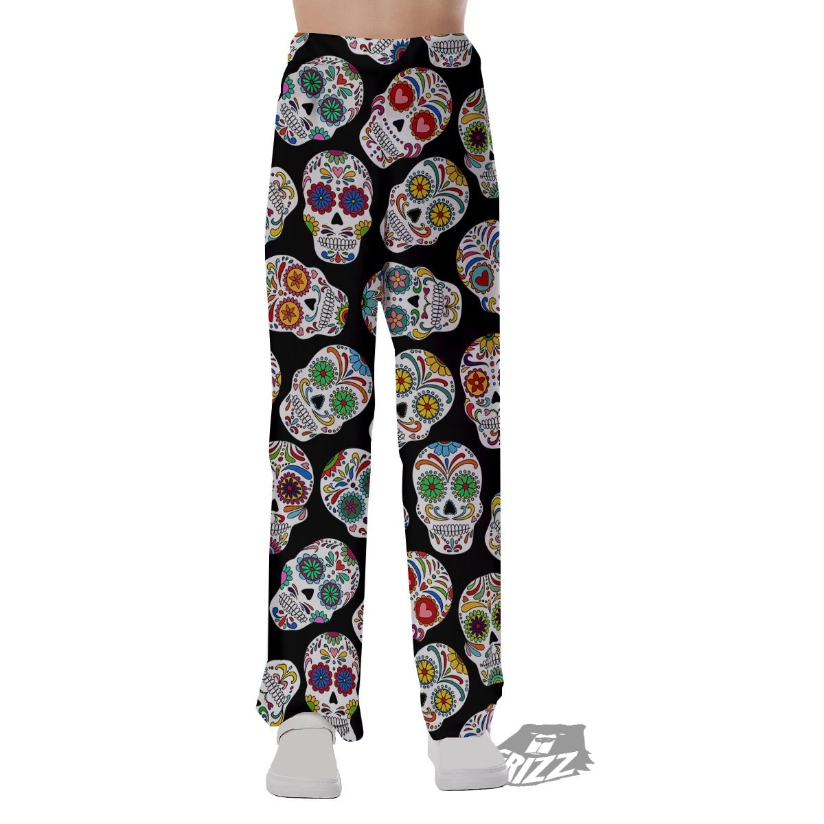 Skull Sugar Print Pattern Pajama Pants-grizzshop