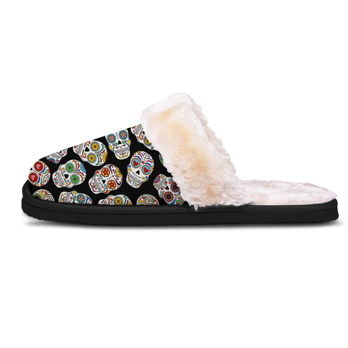 Skull Sugar Print Pattern Slippers-grizzshop