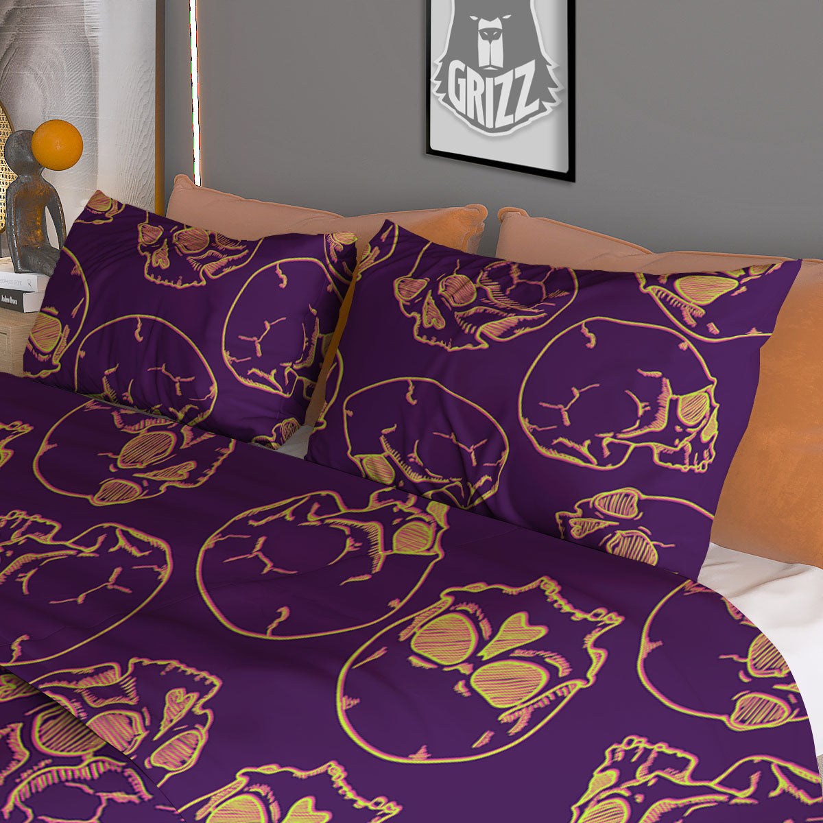 Softball Yellow Print Duvet Cover Bedding Set