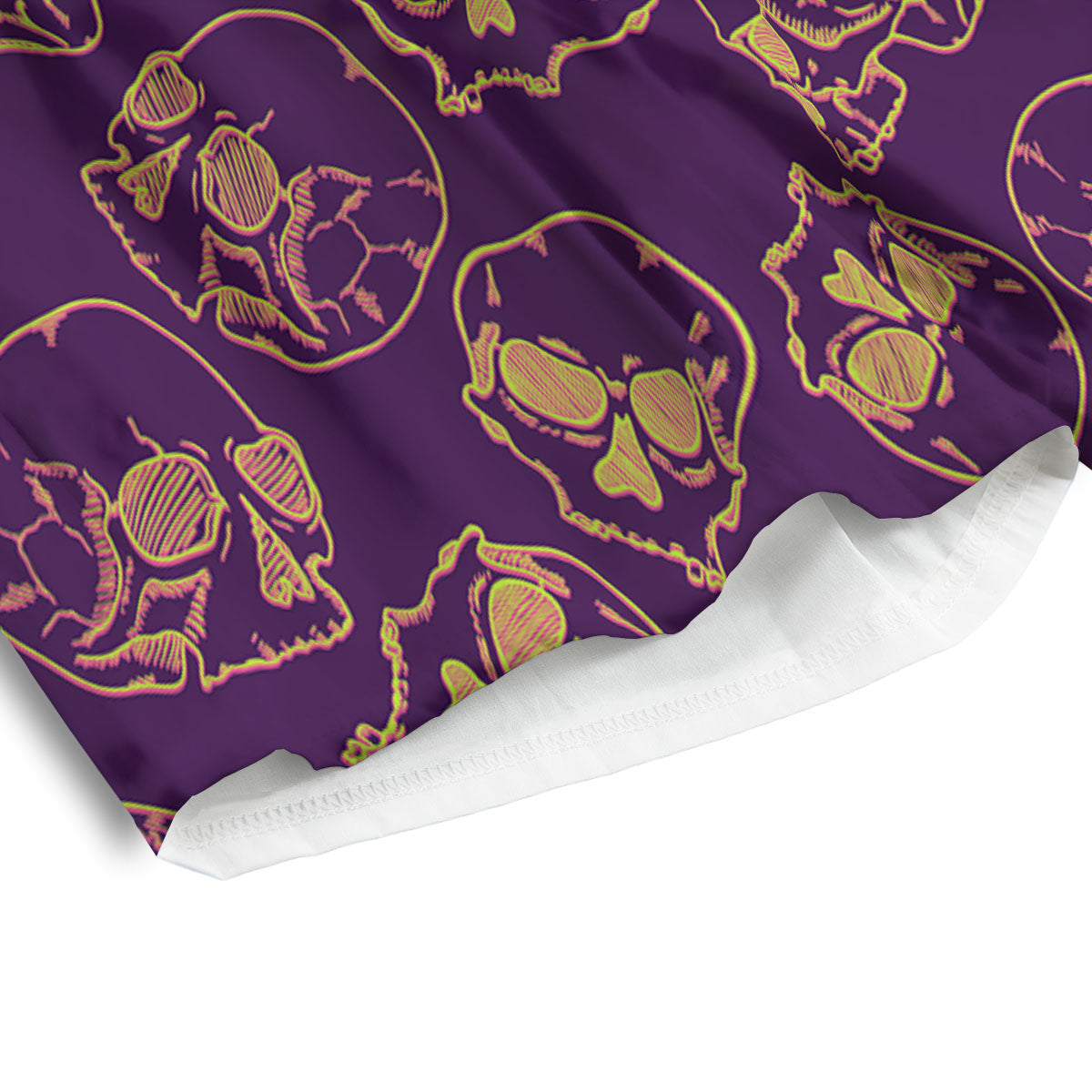 Skull Teal And Purple Print Pattern Men's Athletic Shorts