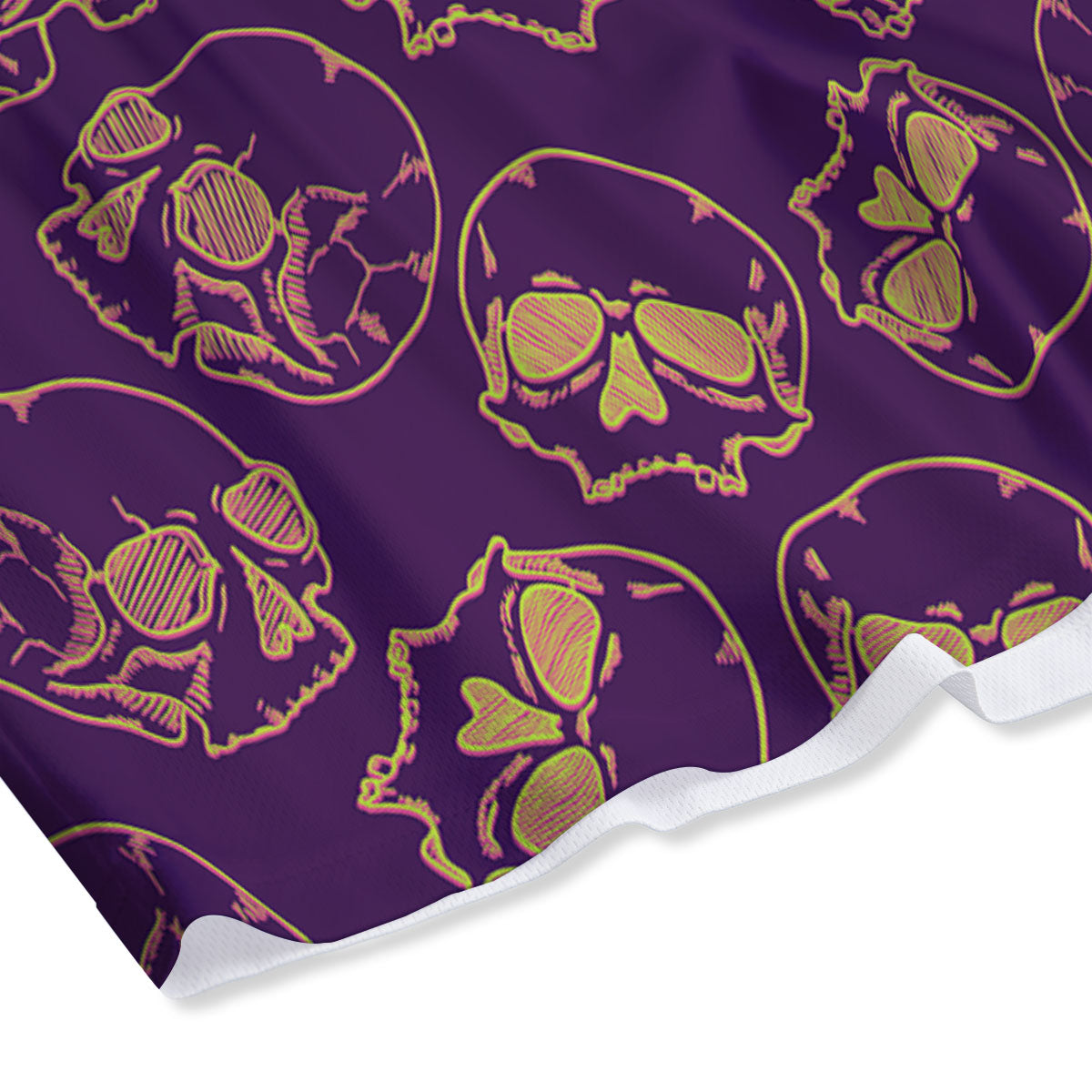 Skull Teal And Purple Print Pattern Mesh Shorts