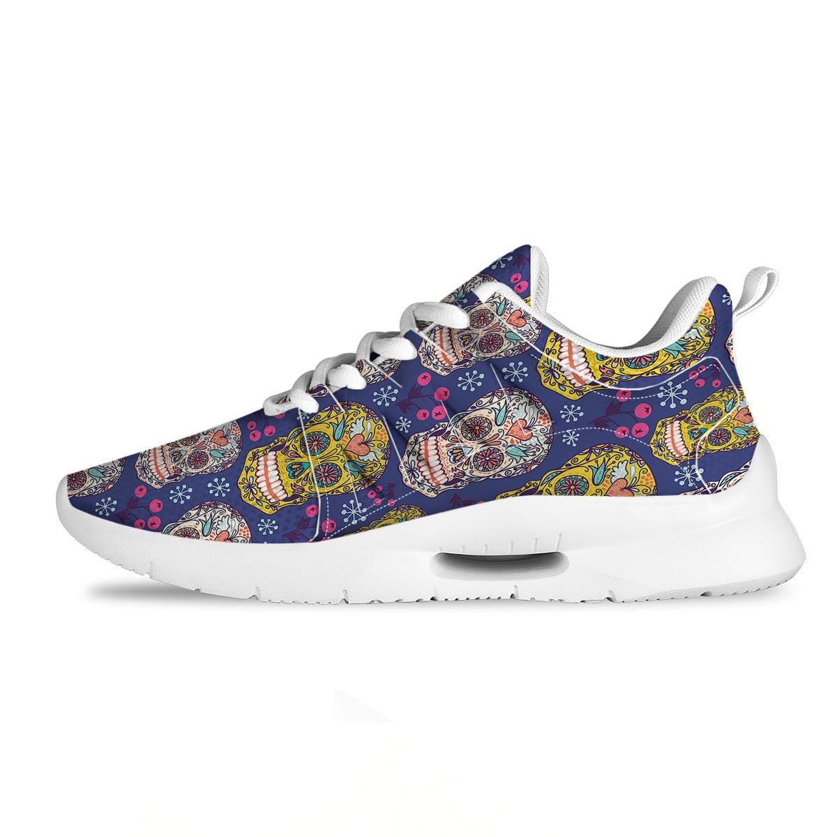 Skull Teal Sugar Print Pattern Tennis Shoes-grizzshop
