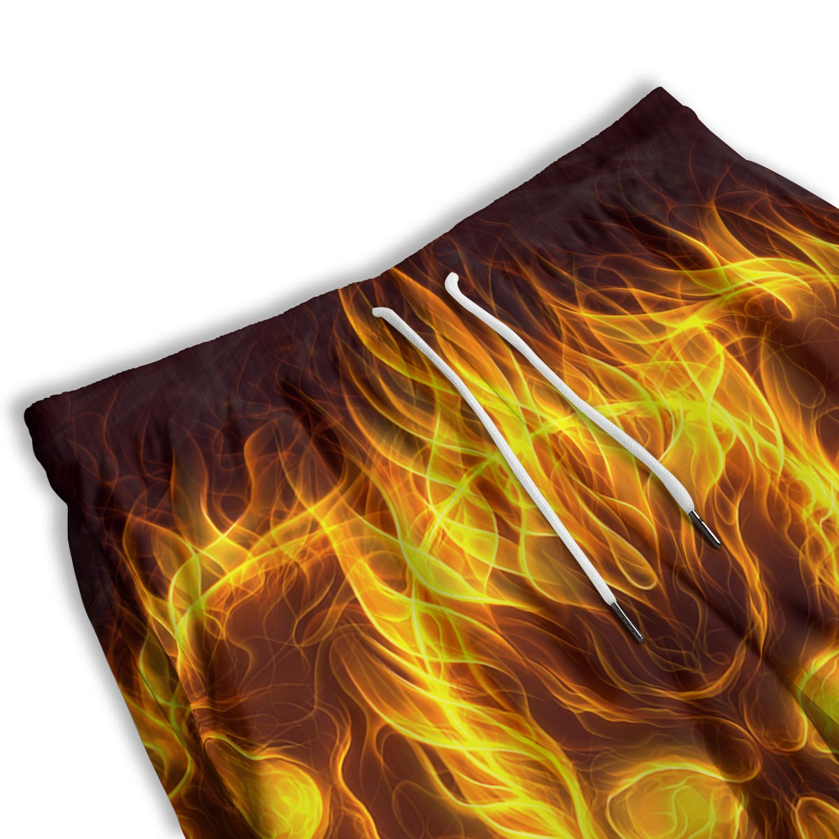 Skull Three Flaming Print Men's Athletic Shorts