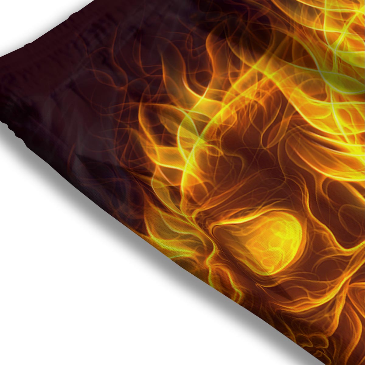 Skull Three Flaming Print Mesh Shorts