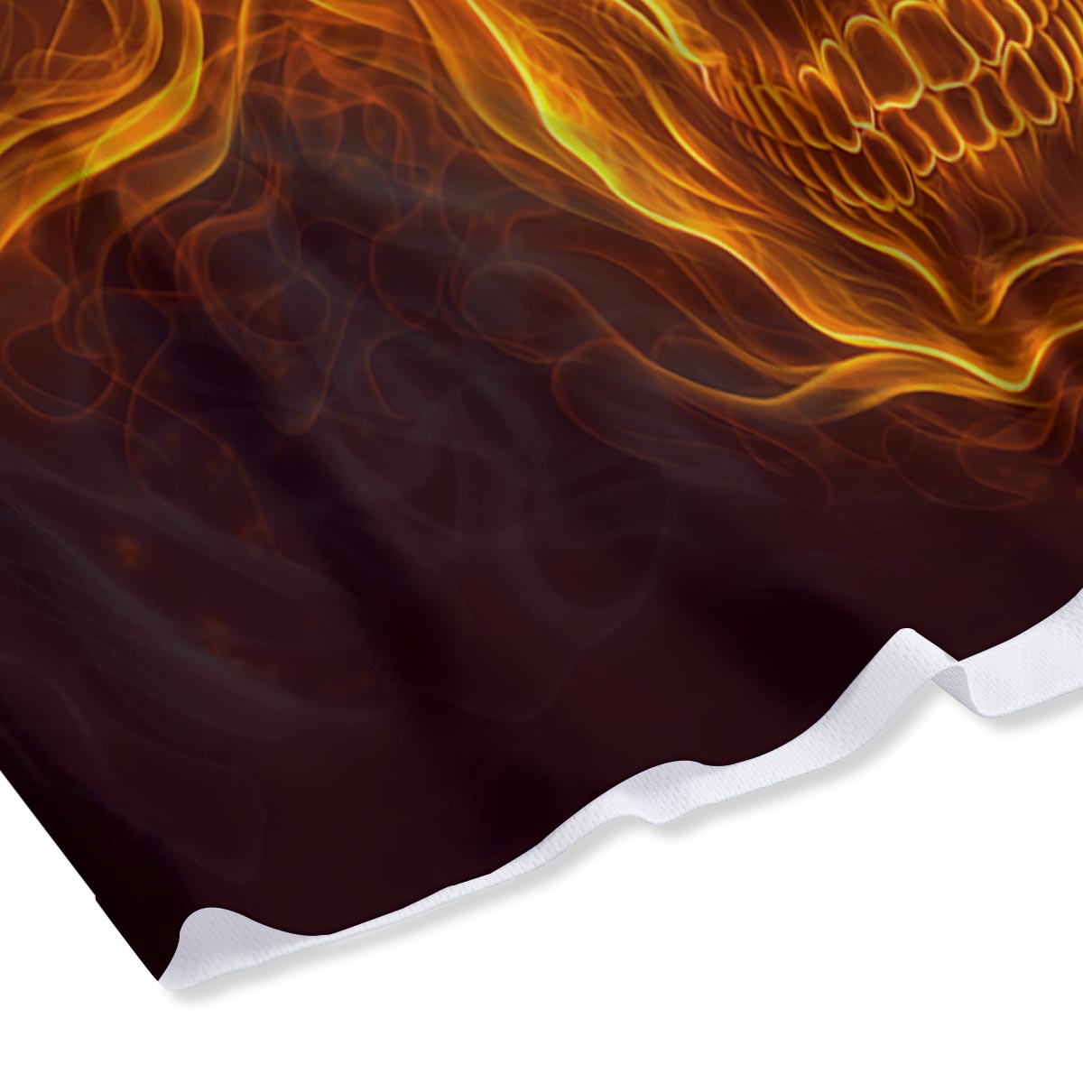Skull Three Flaming Print Mesh Shorts