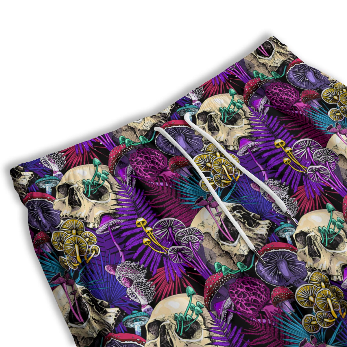 Skull Trippy Print Pattern Men's Athletic Shorts