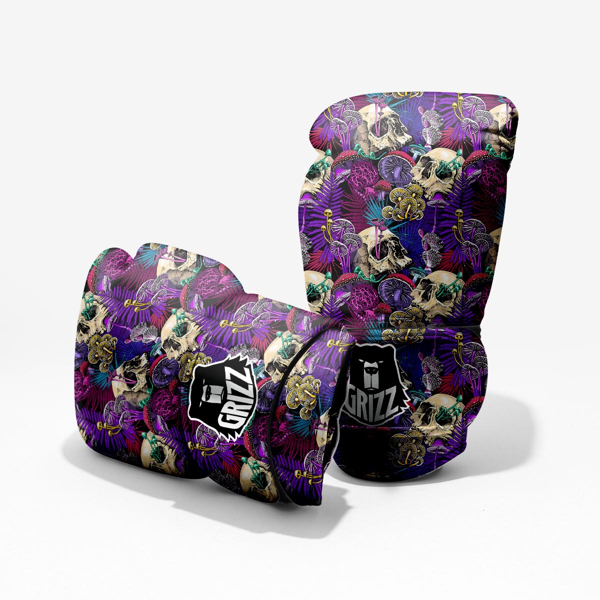 Skull Trippy Print Pattern Pro Boxing Glove