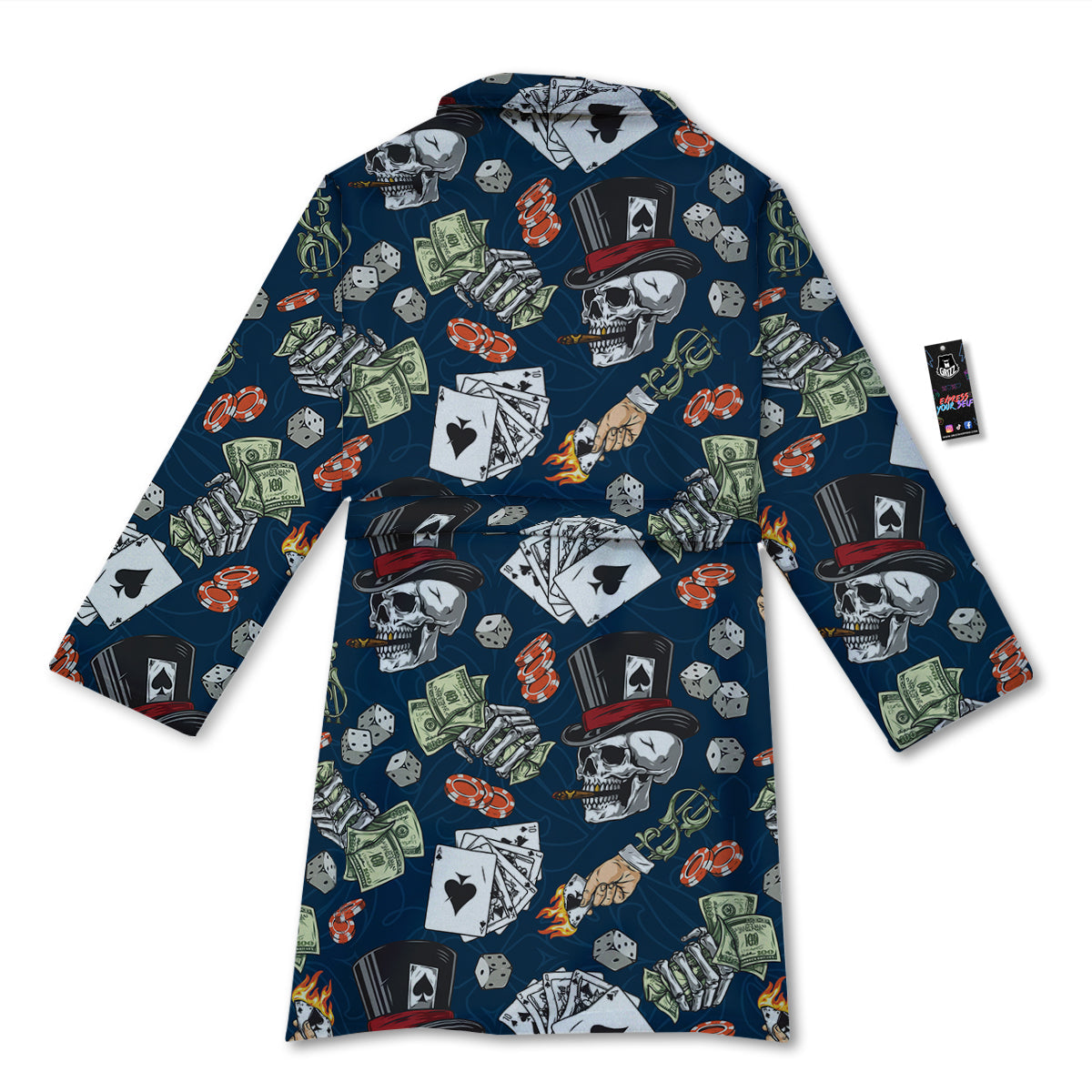 Skull Vintage Print Pattern Bathrobe-grizzshop
