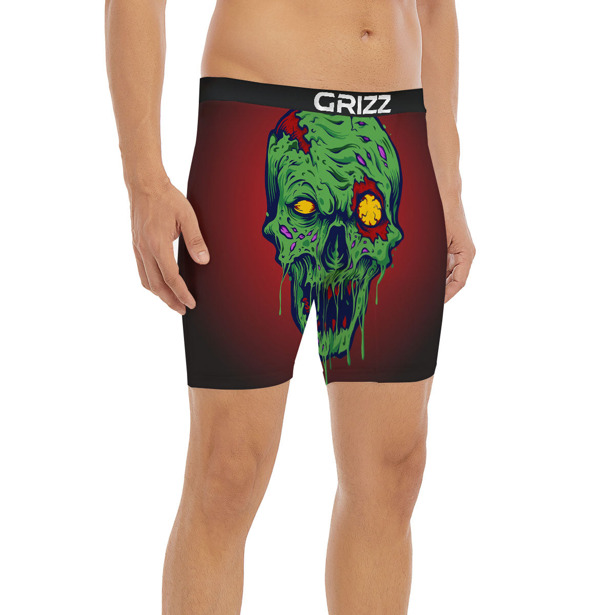 Skull Zombie Scary Horror Print Boxer Briefs-grizzshop