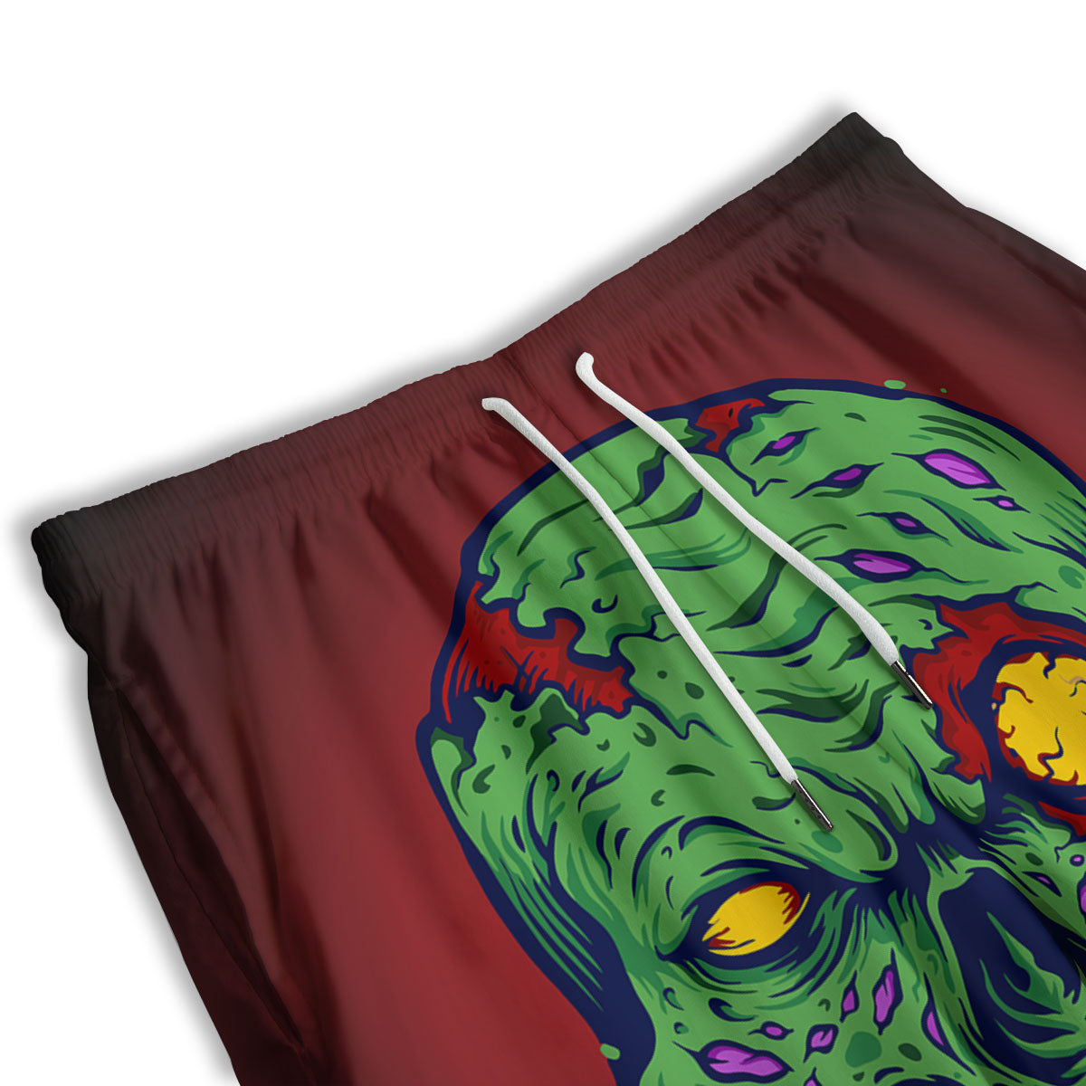 Skull Zombie Scary Horror Print Men's Athletic Shorts