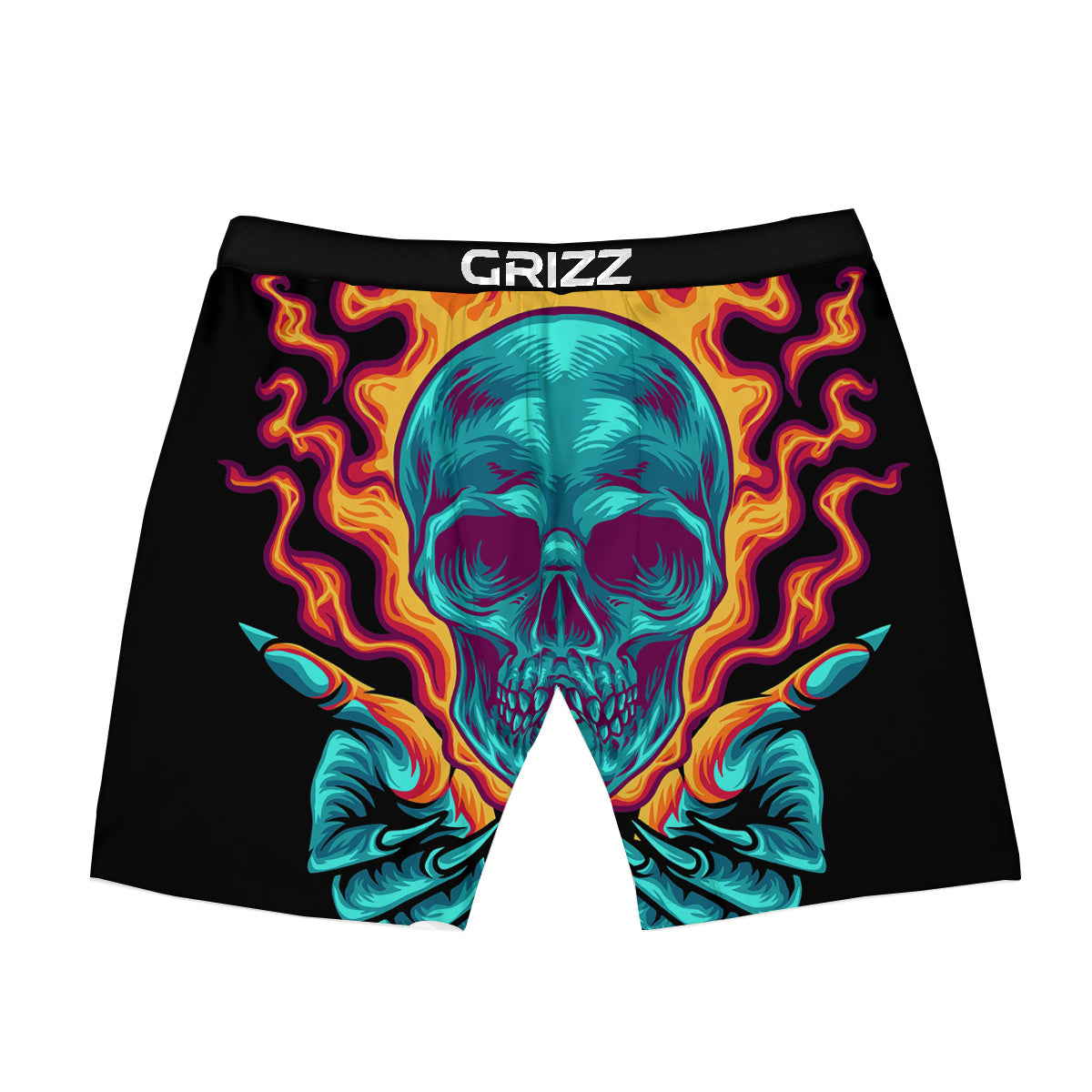 Skull Burning Print Boxer Briefs