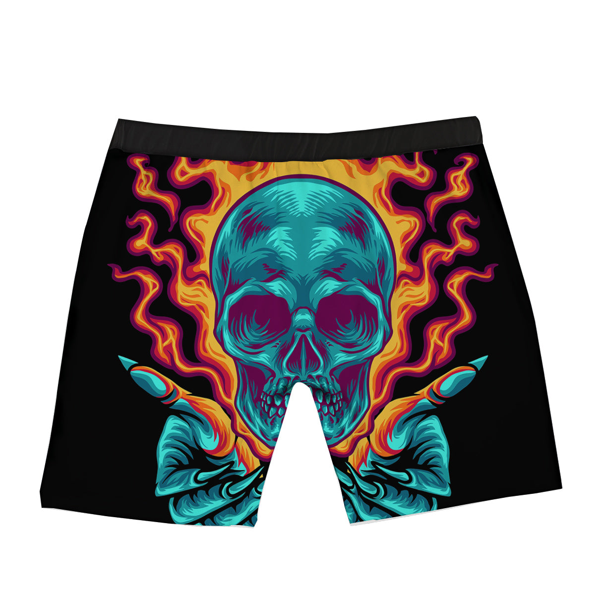 Skull Burning Print Boxer Briefs