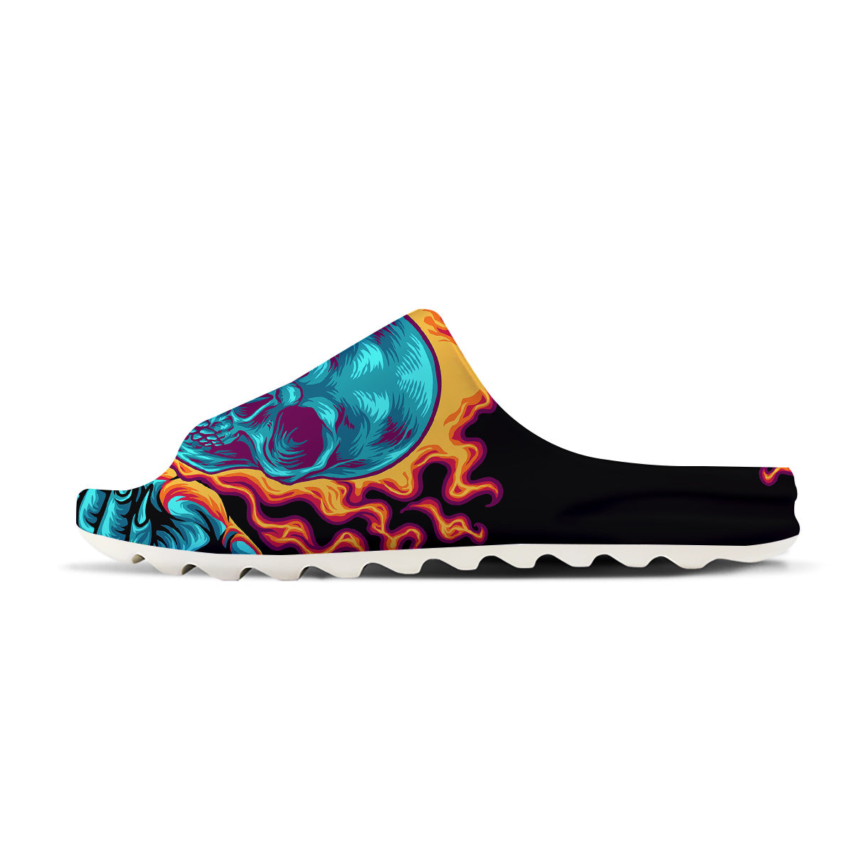 Skull Burning Print Sandals-grizzshop