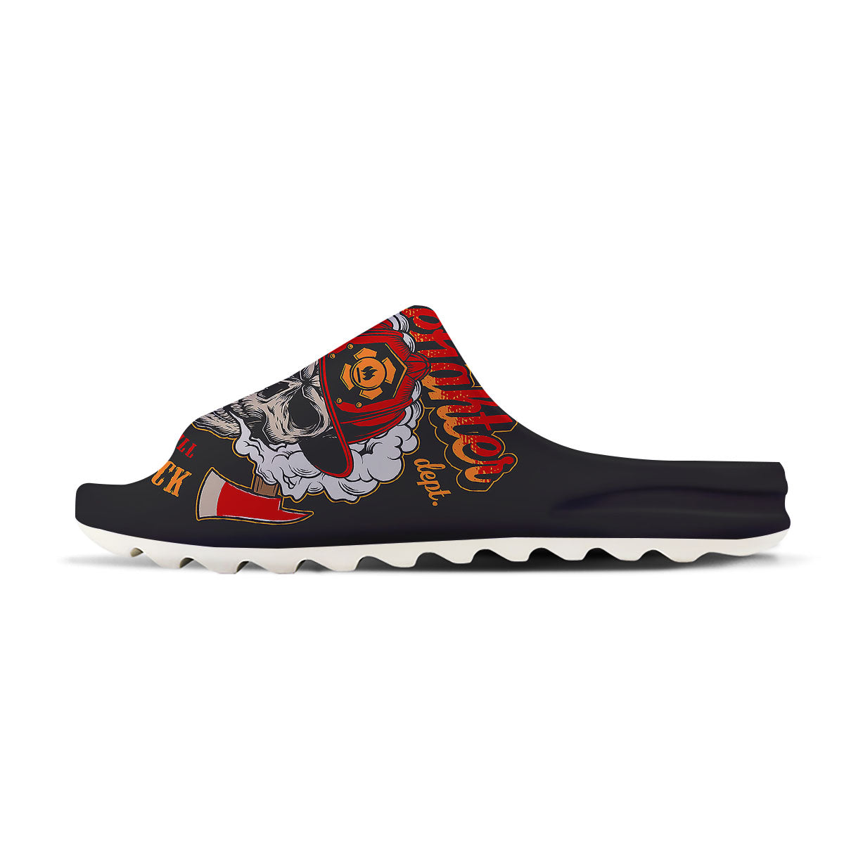 Skull Firefighter Department Print Sandals-grizzshop