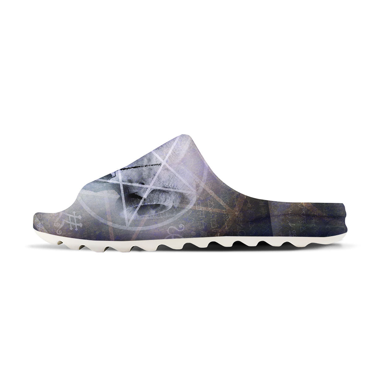 Skull Satanic Pentagram Print Sandals-grizzshop