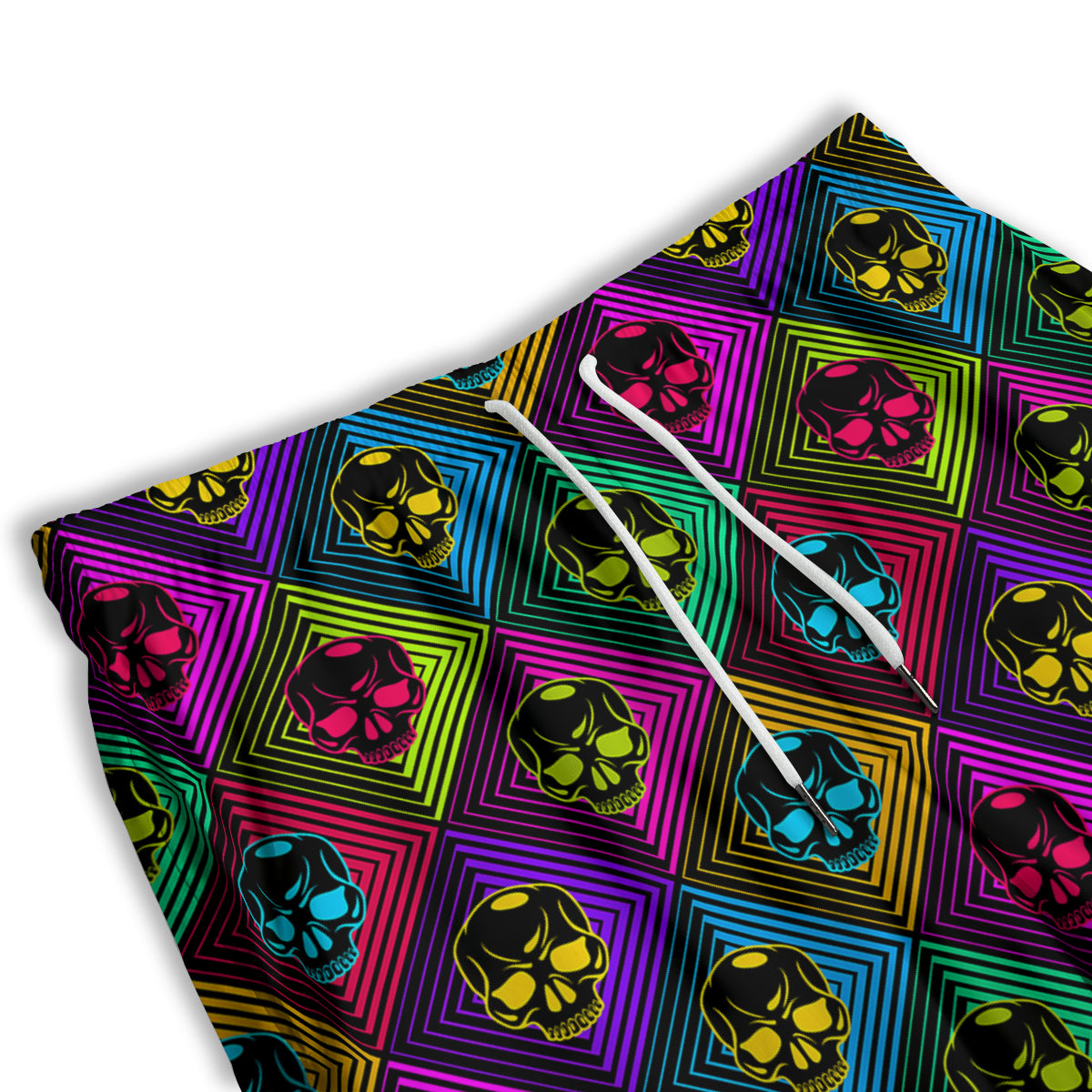 Skulls Hard Rock Colorful Print Pattern Men's Athletic Shorts