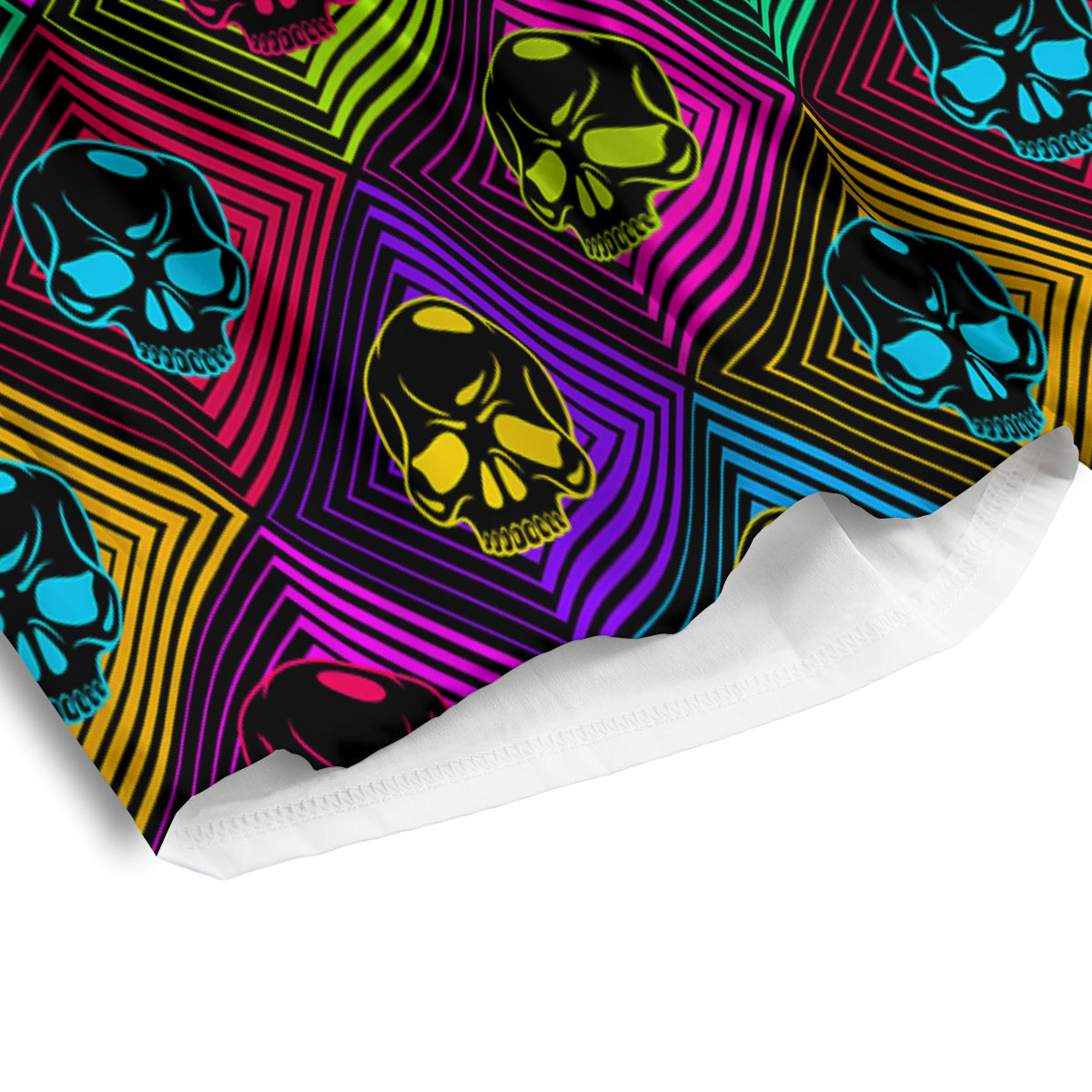 Skulls Hard Rock Colorful Print Pattern Men's Athletic Shorts
