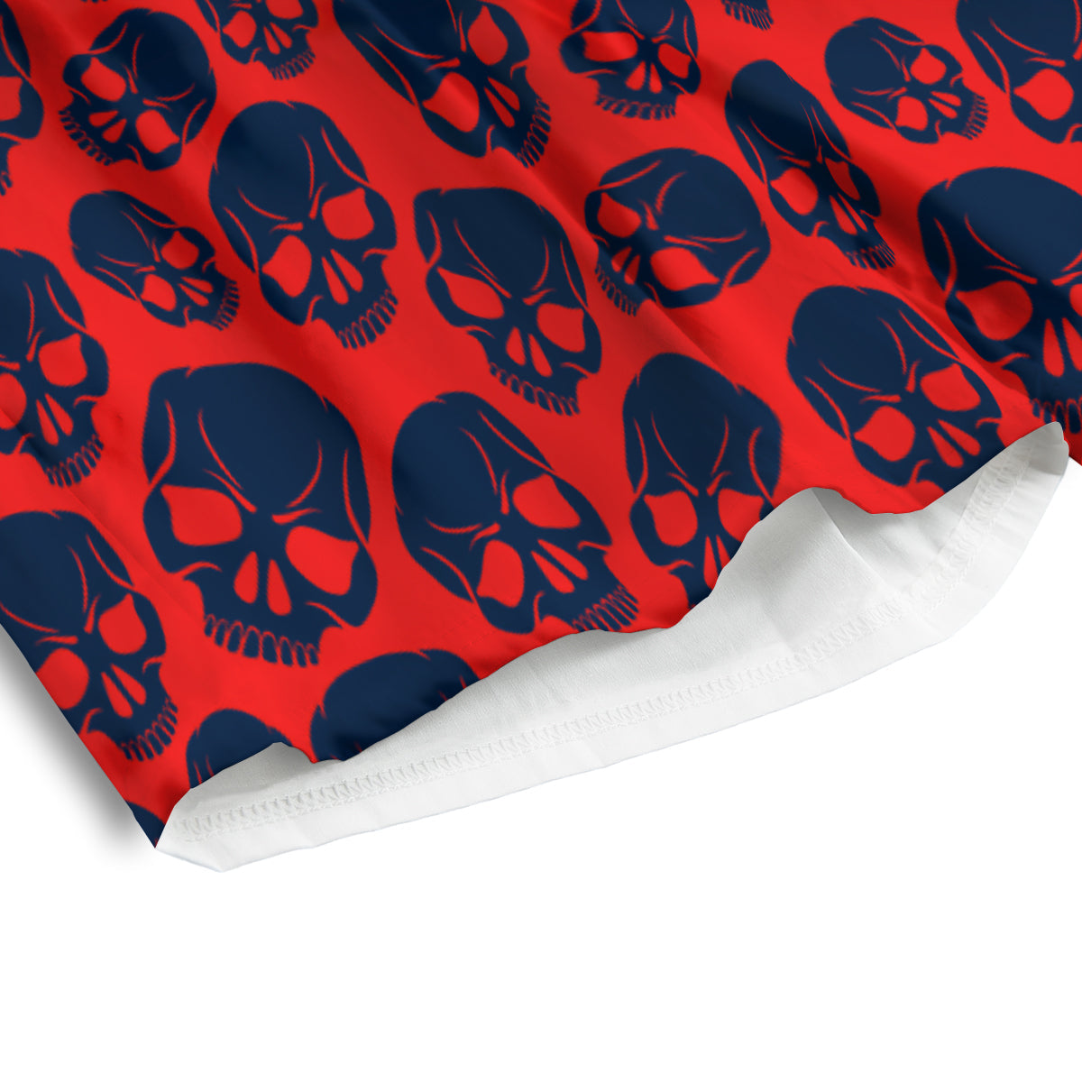 Skulls Red And Blue Hard Rock Print Pattern Men's Athletic Shorts