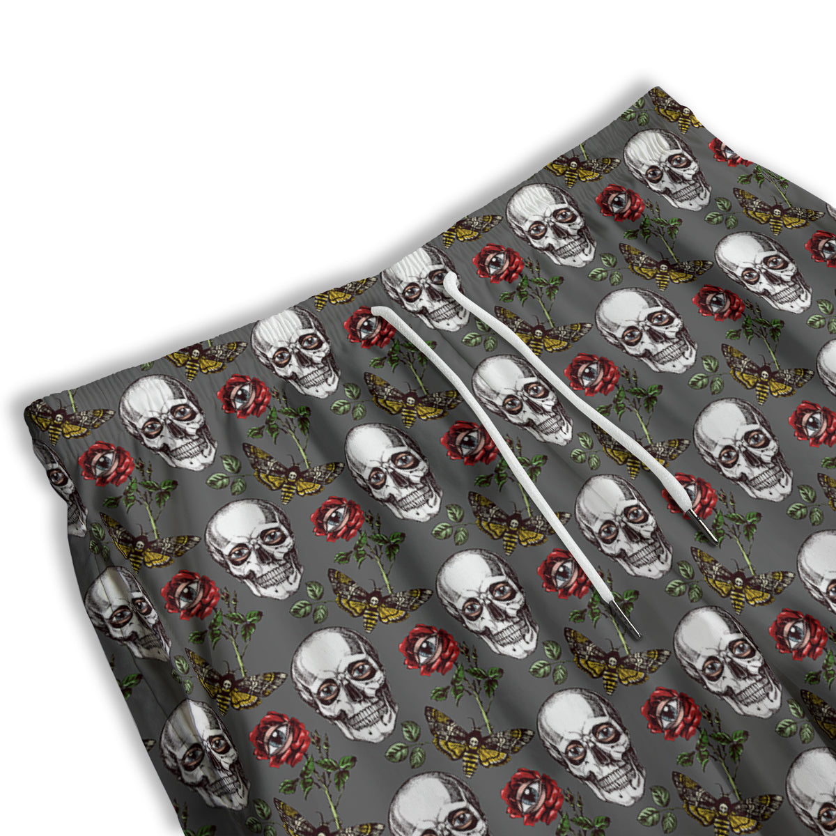 Skulls Roses Death Eyes Print Pattern Men's Athletic Shorts