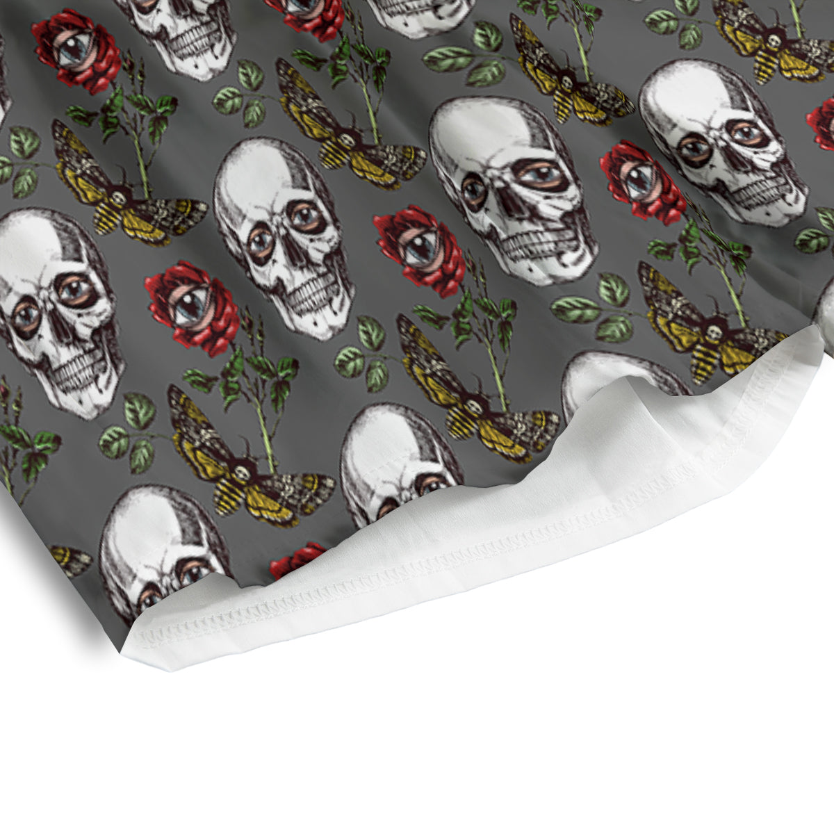 Skulls Roses Death Eyes Print Pattern Men's Athletic Shorts