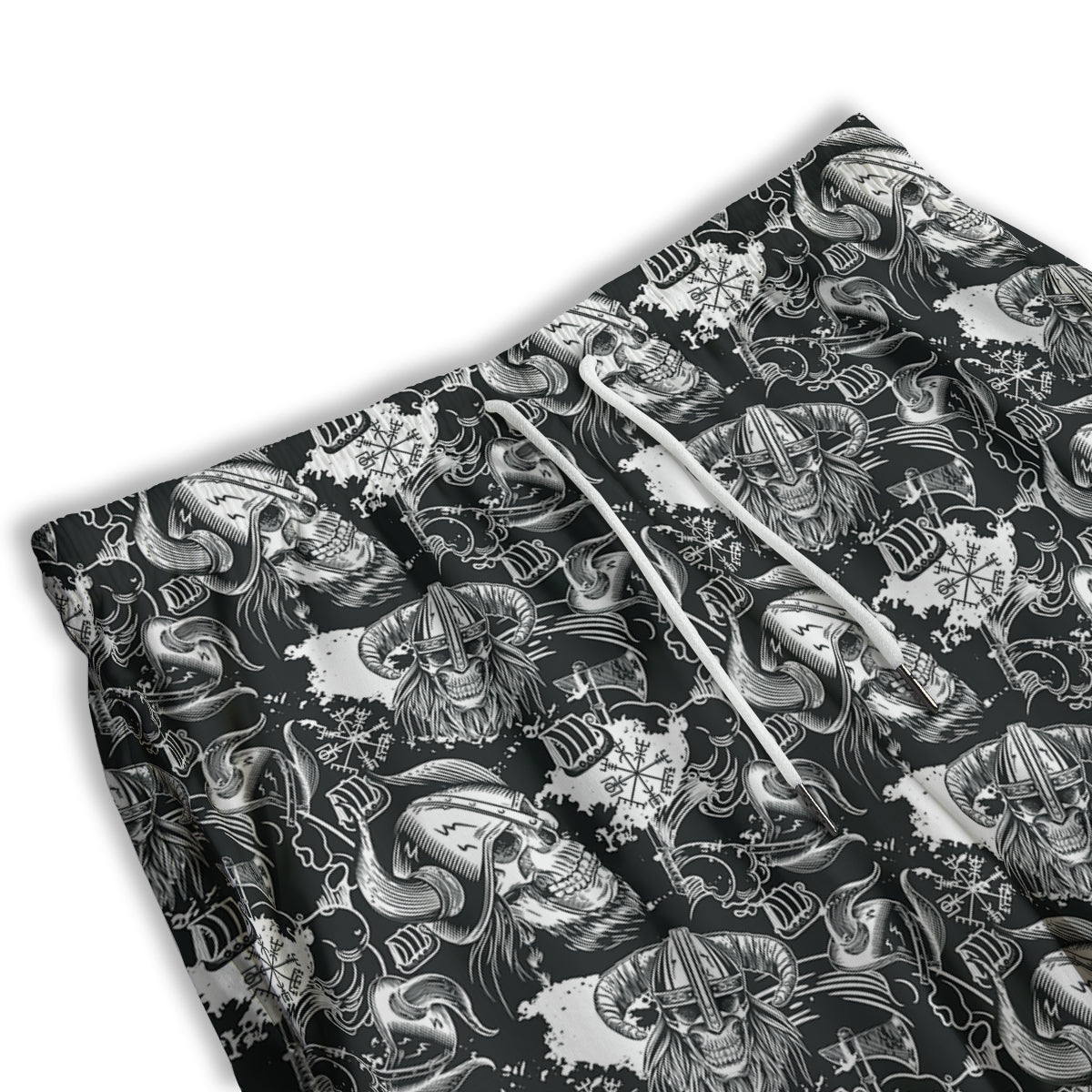 Skulls in Viking Helmets Print Pattern Men's Athletic Shorts