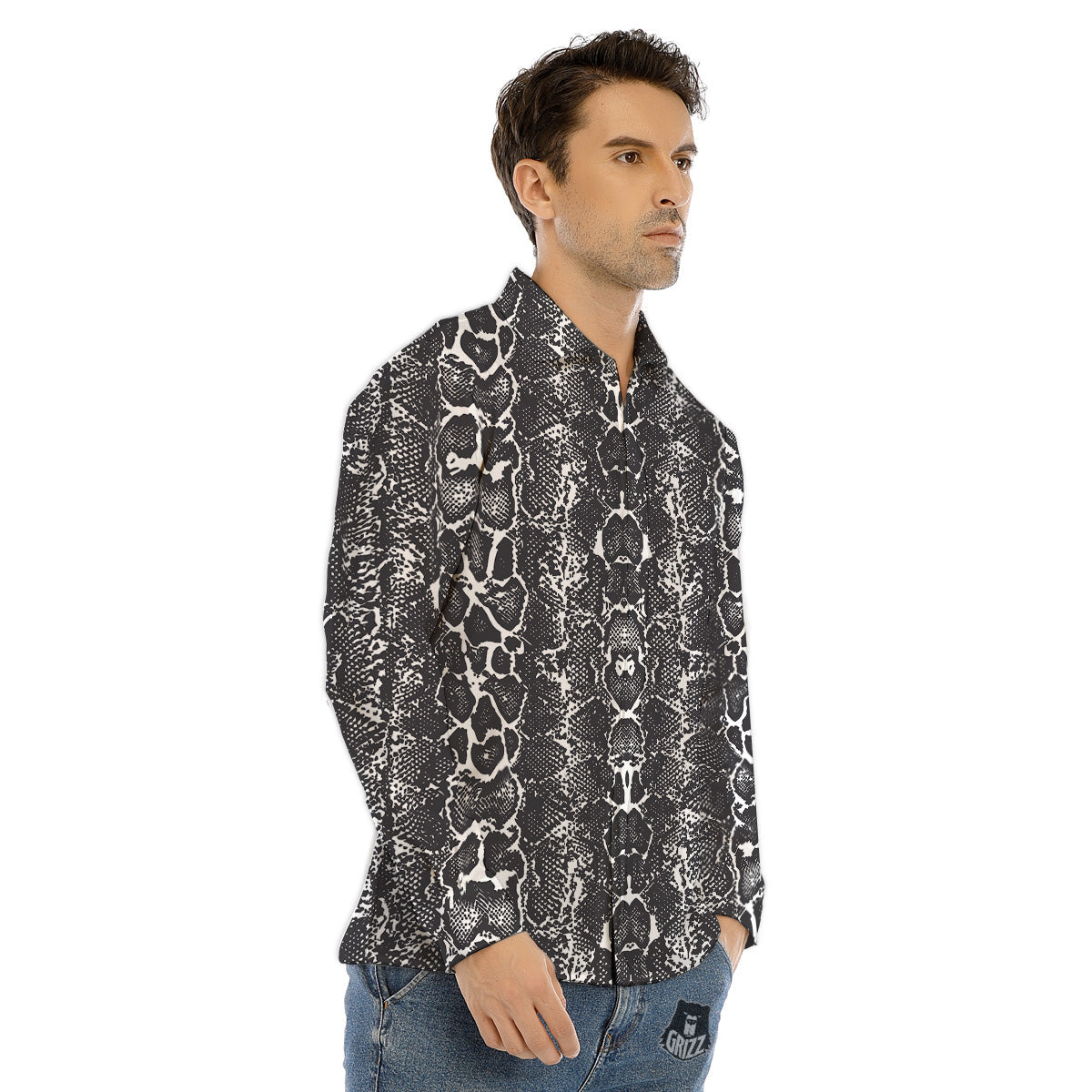 Skulls in Viking Helmets Print Pattern Men's Dress Shirts-grizzshop