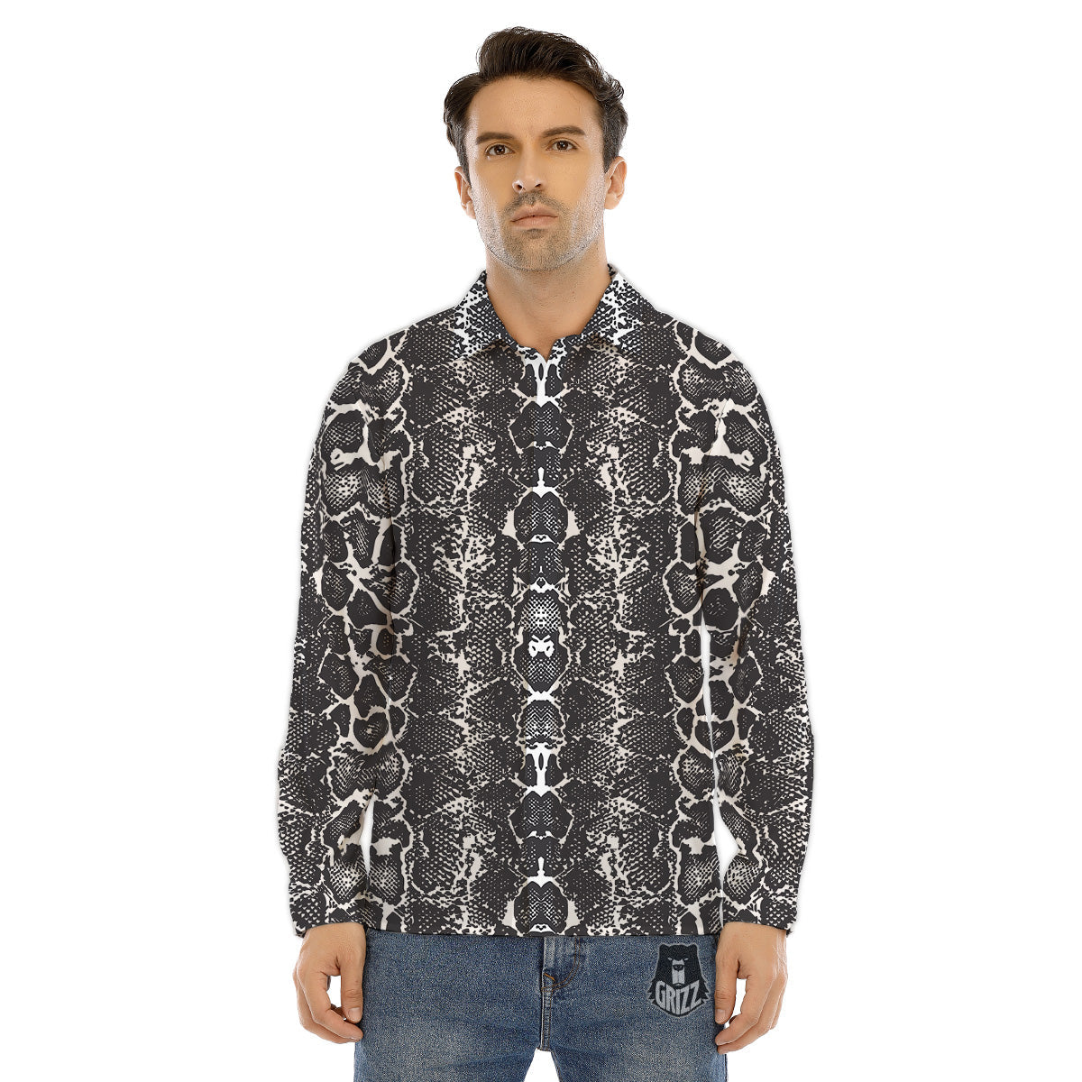 Skulls in Viking Helmets Print Pattern Men's Dress Shirts-grizzshop