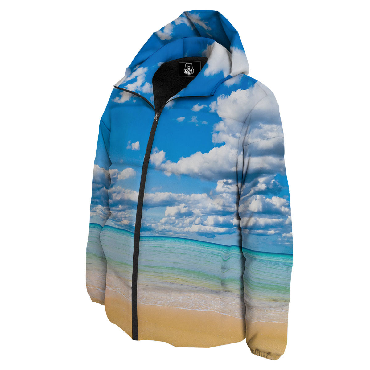 Sky And Sea Print Down Jacket-grizzshop