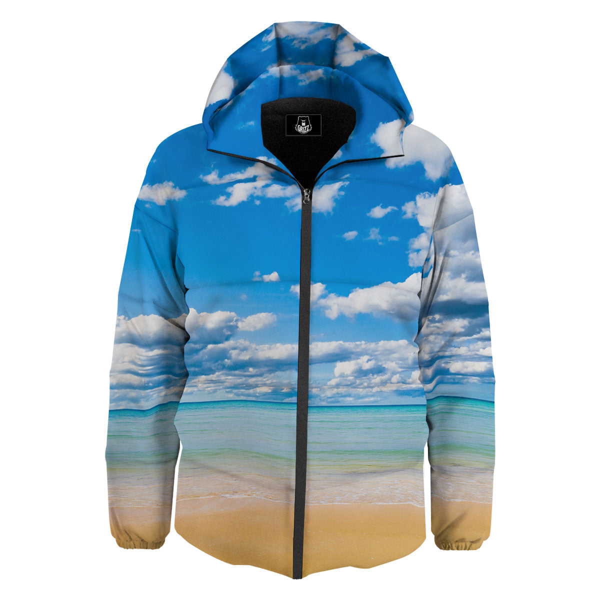 Sky And Sea Print Down Jacket-grizzshop