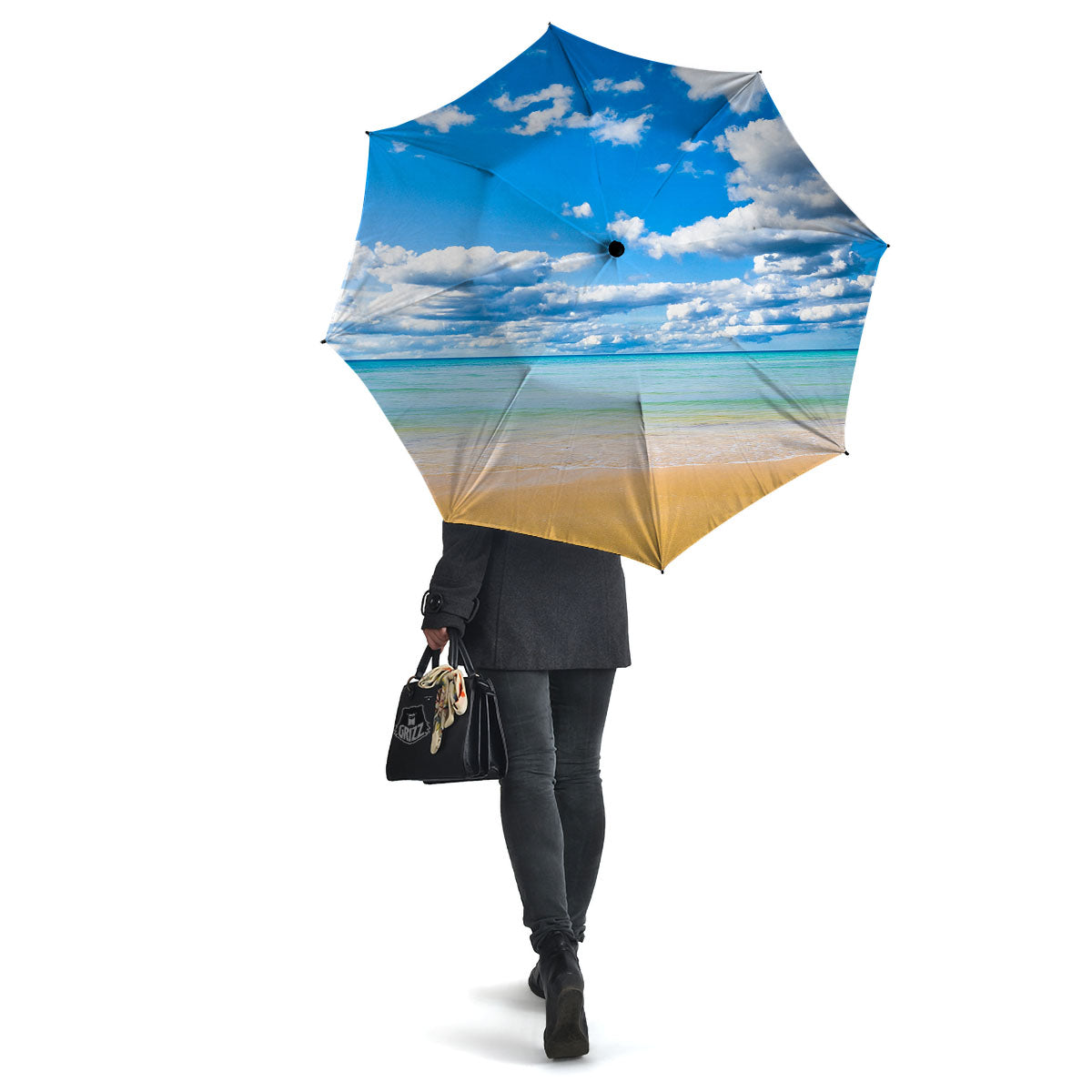 Sky And Sea Print Umbrella-grizzshop