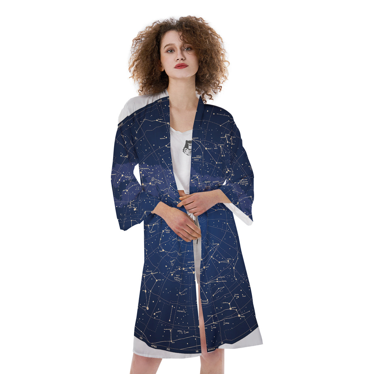 Sky Map Constellation Print Kimono-grizzshop